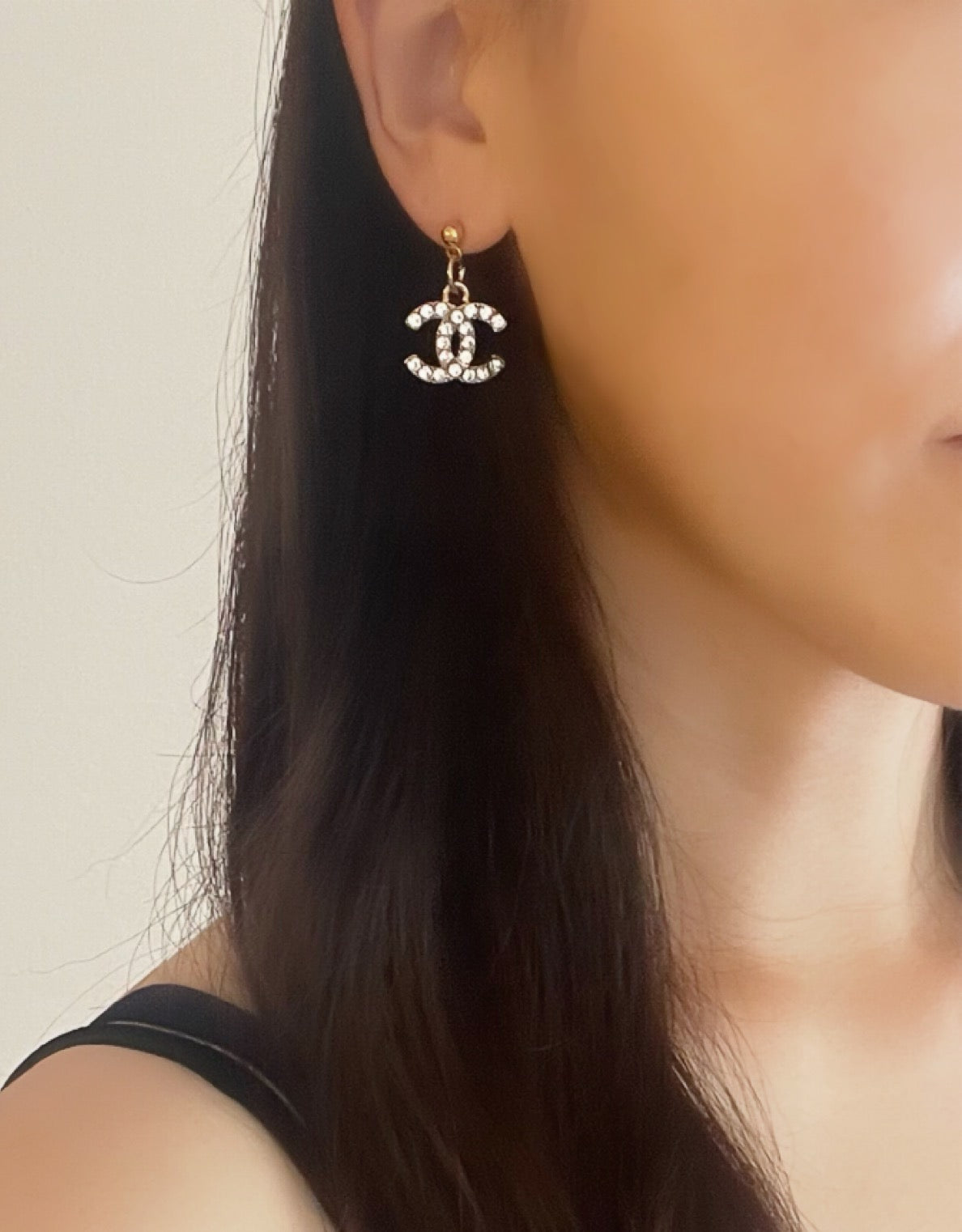 Repurposed Authentic Designer Zipper Pull Gold Plated Drop Earrings