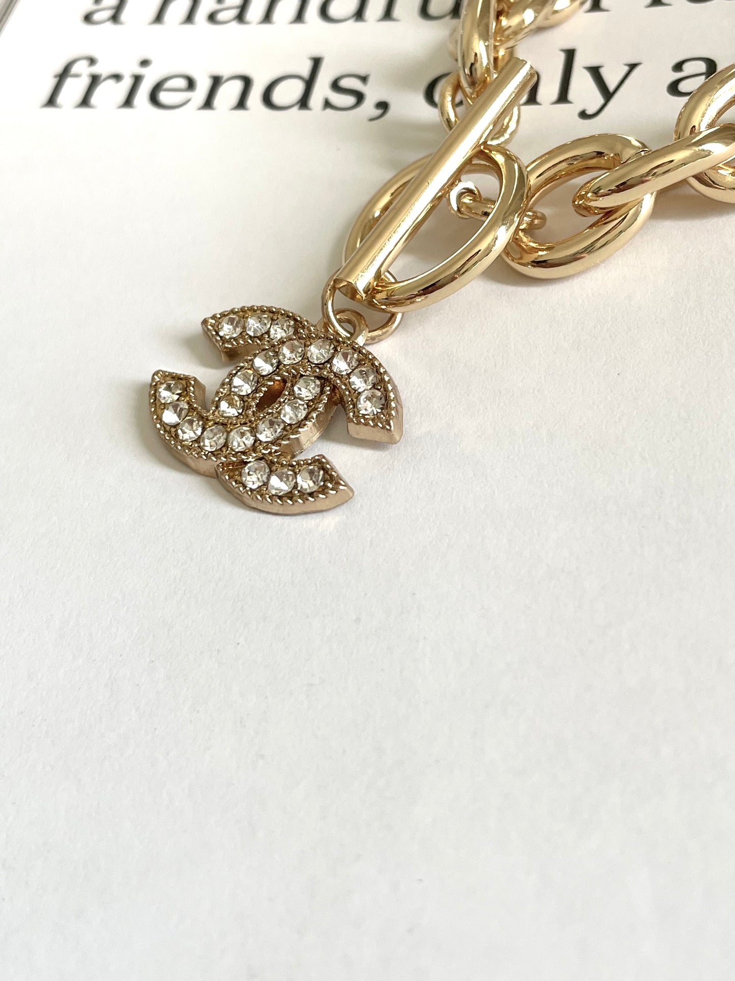 Repurposed Authentic Designer Zipper Pull Gold Plated Necklace