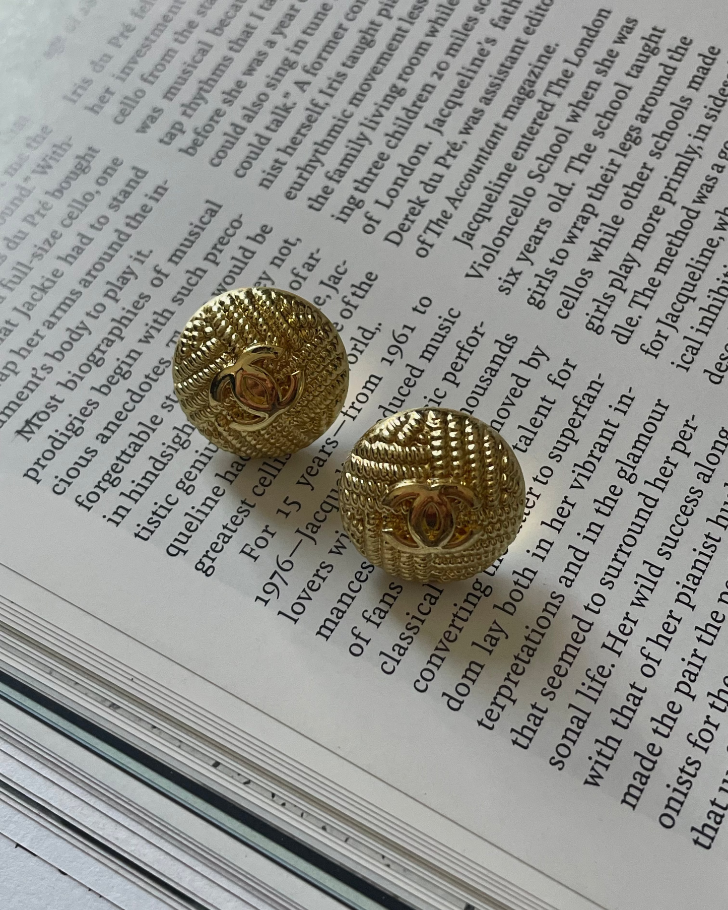 Repurposed Designer Button Gold Plated Stud Earrings – Upcycled Statement Jewelry for Women