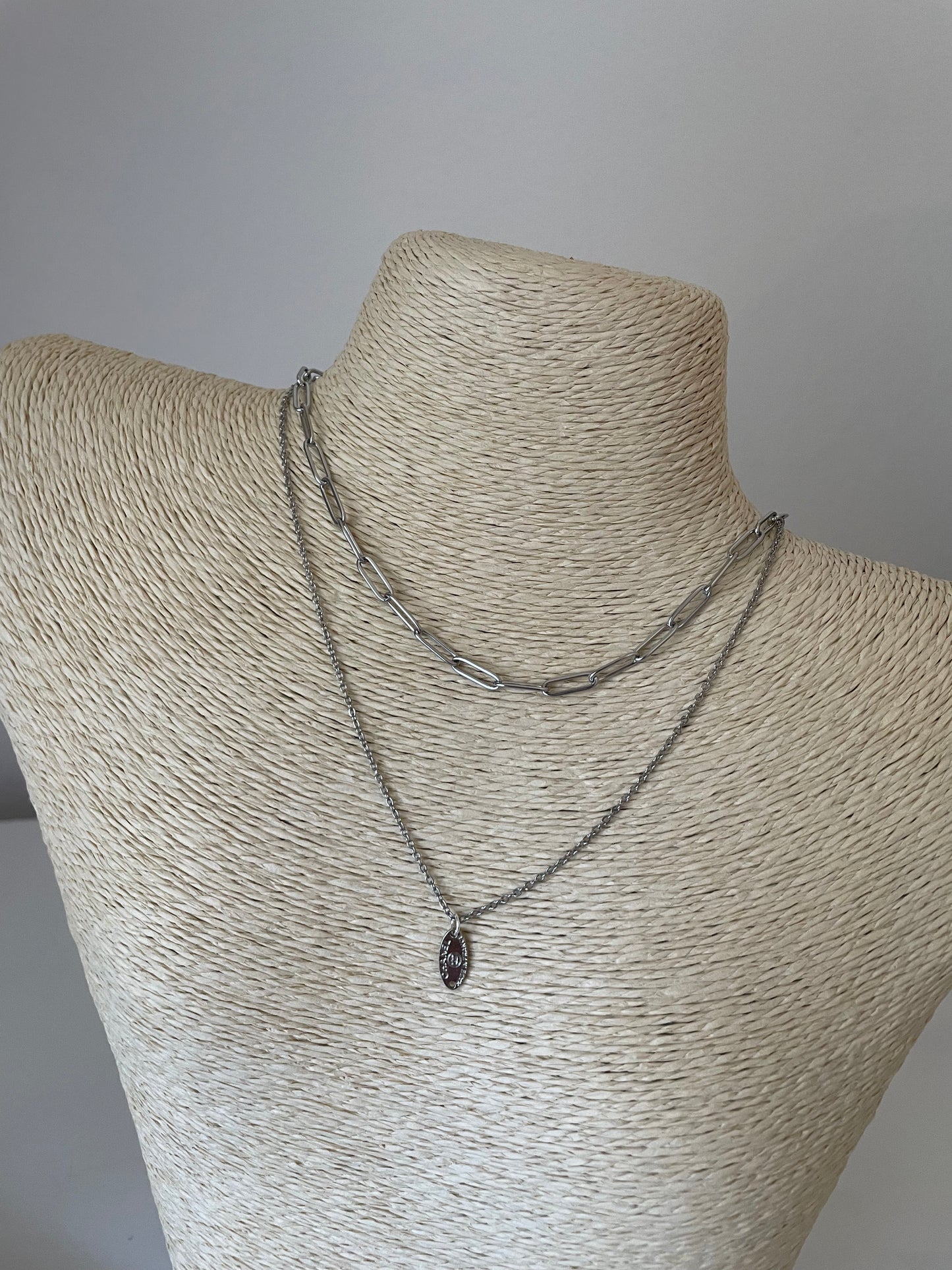 Repurposed Authentic Designer Zipper Pull Rhodium Necklace