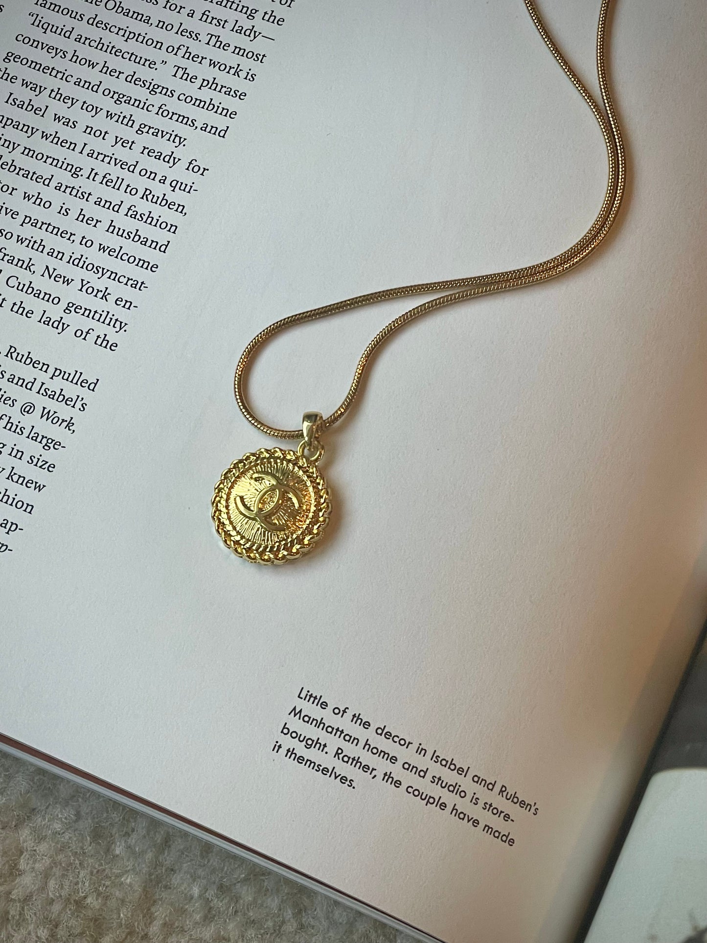 Repurposed Authentic Designer Zipper Pull Gold Plated Necklace
