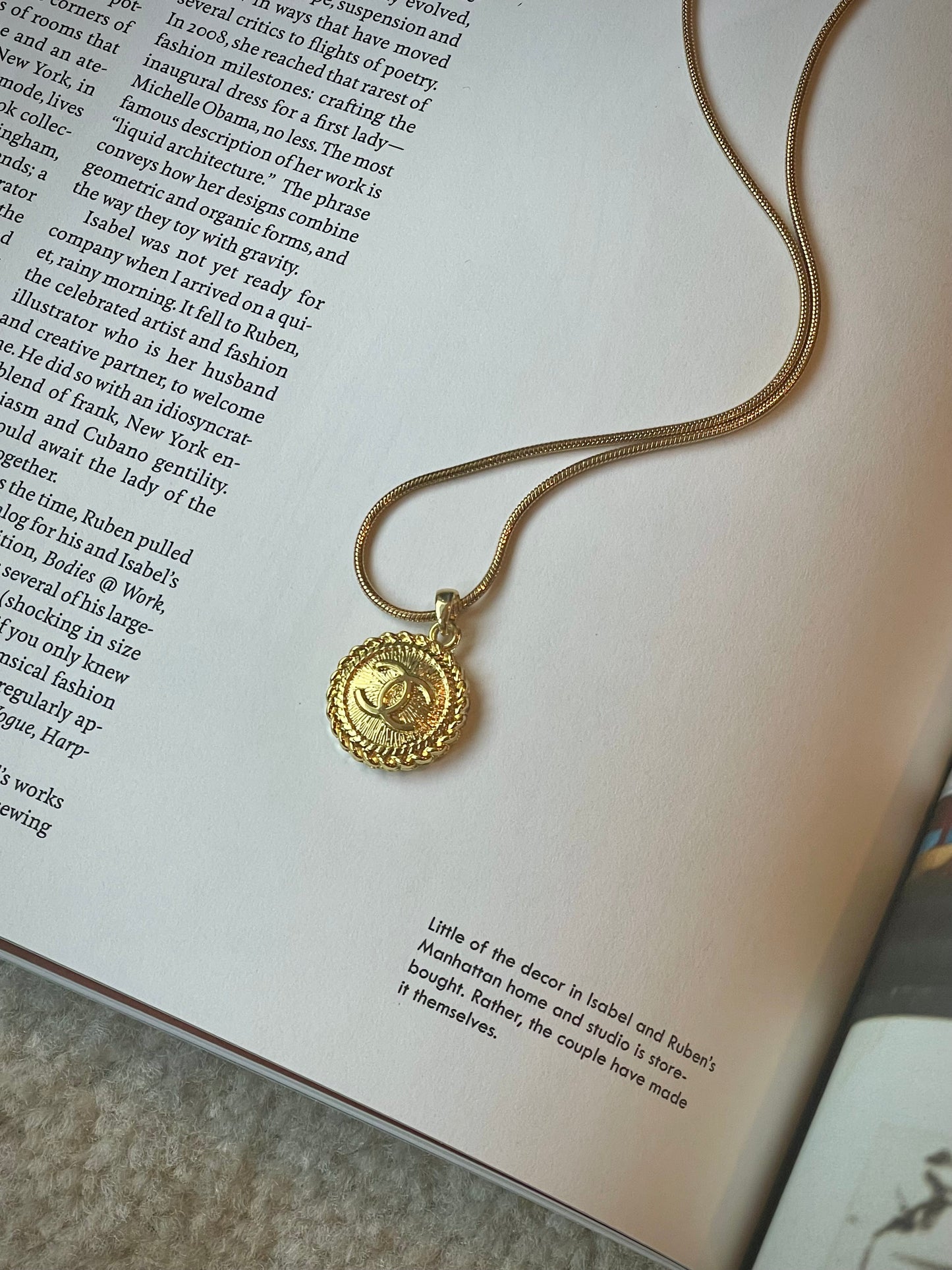 Repurposed Authentic Designer Zipper Pull Gold Plated Necklace