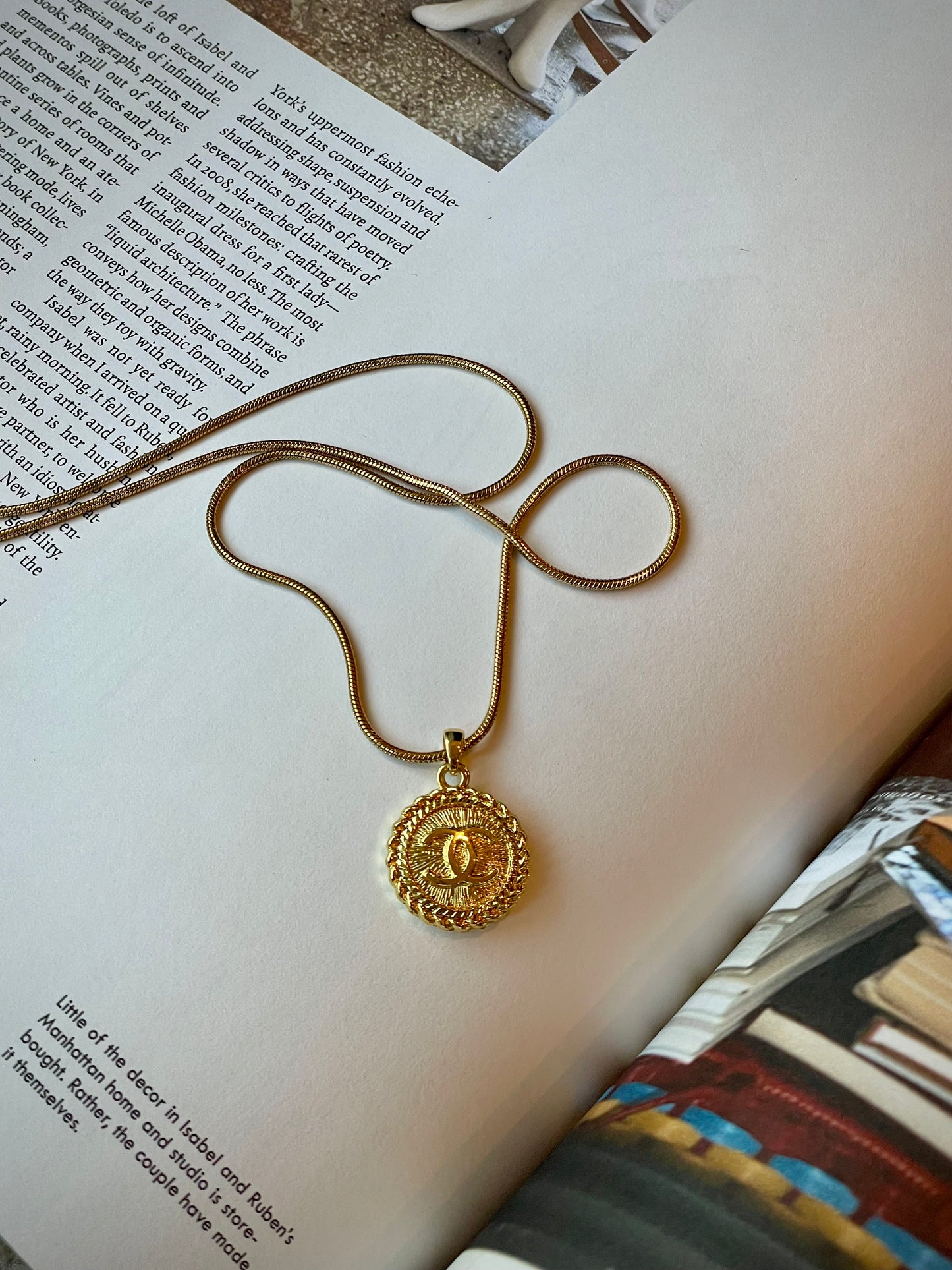 Repurposed Authentic Designer Zipper Pull Gold Plated Necklace