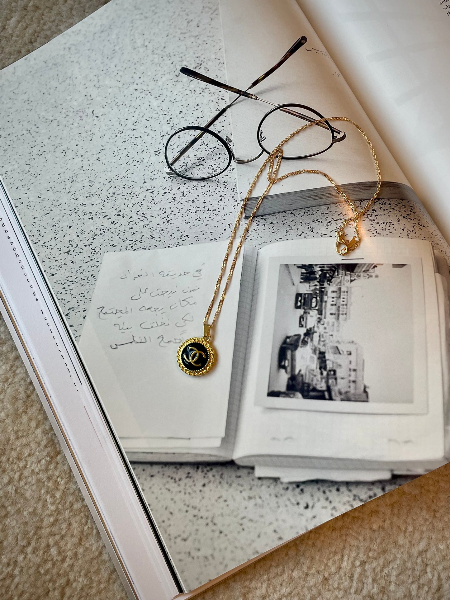 Repurposed Authentic Designer Zipper Pull Gold Plated Necklace