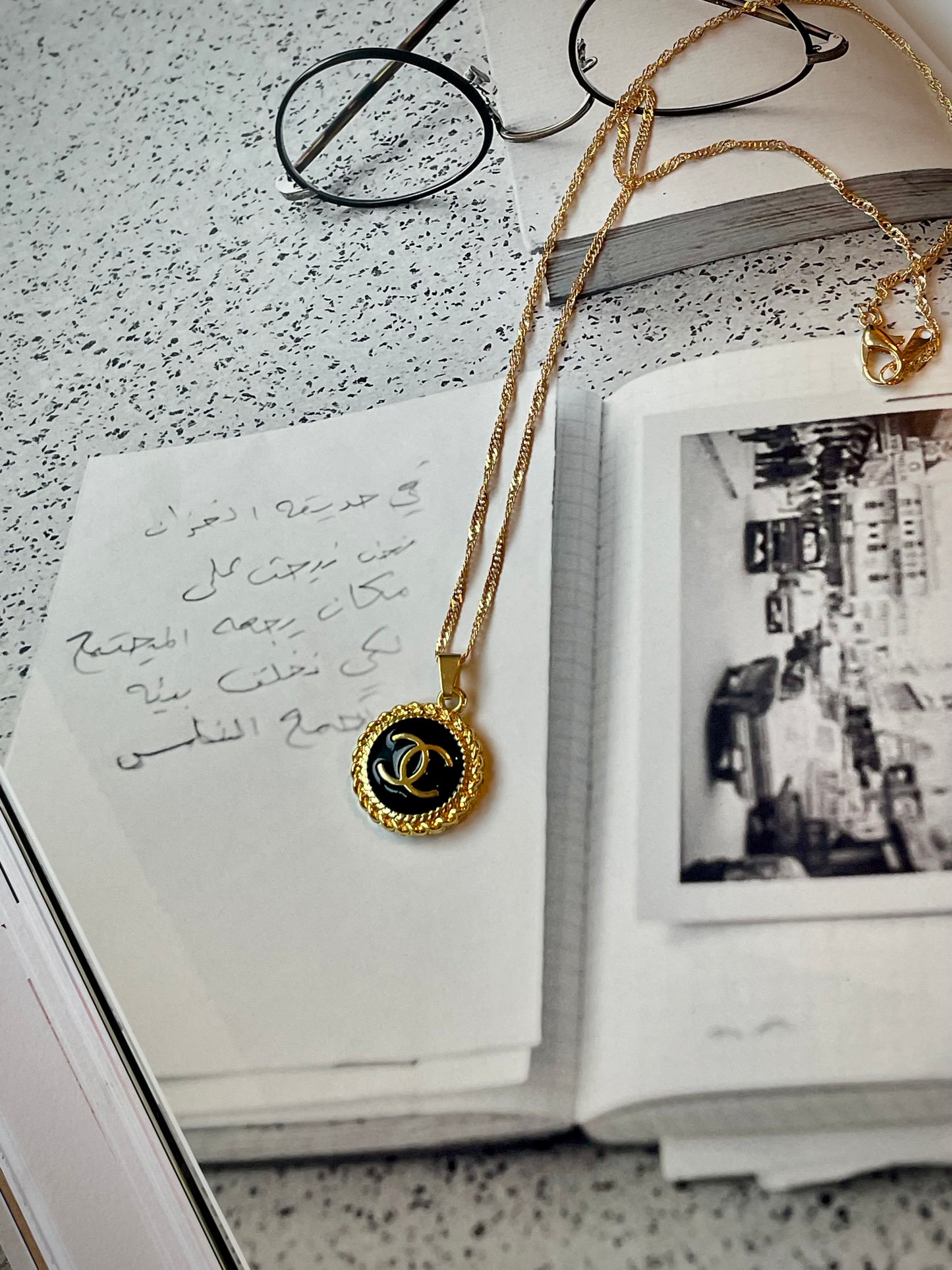 Repurposed Authentic Designer Zipper Pull Gold Plated Necklace