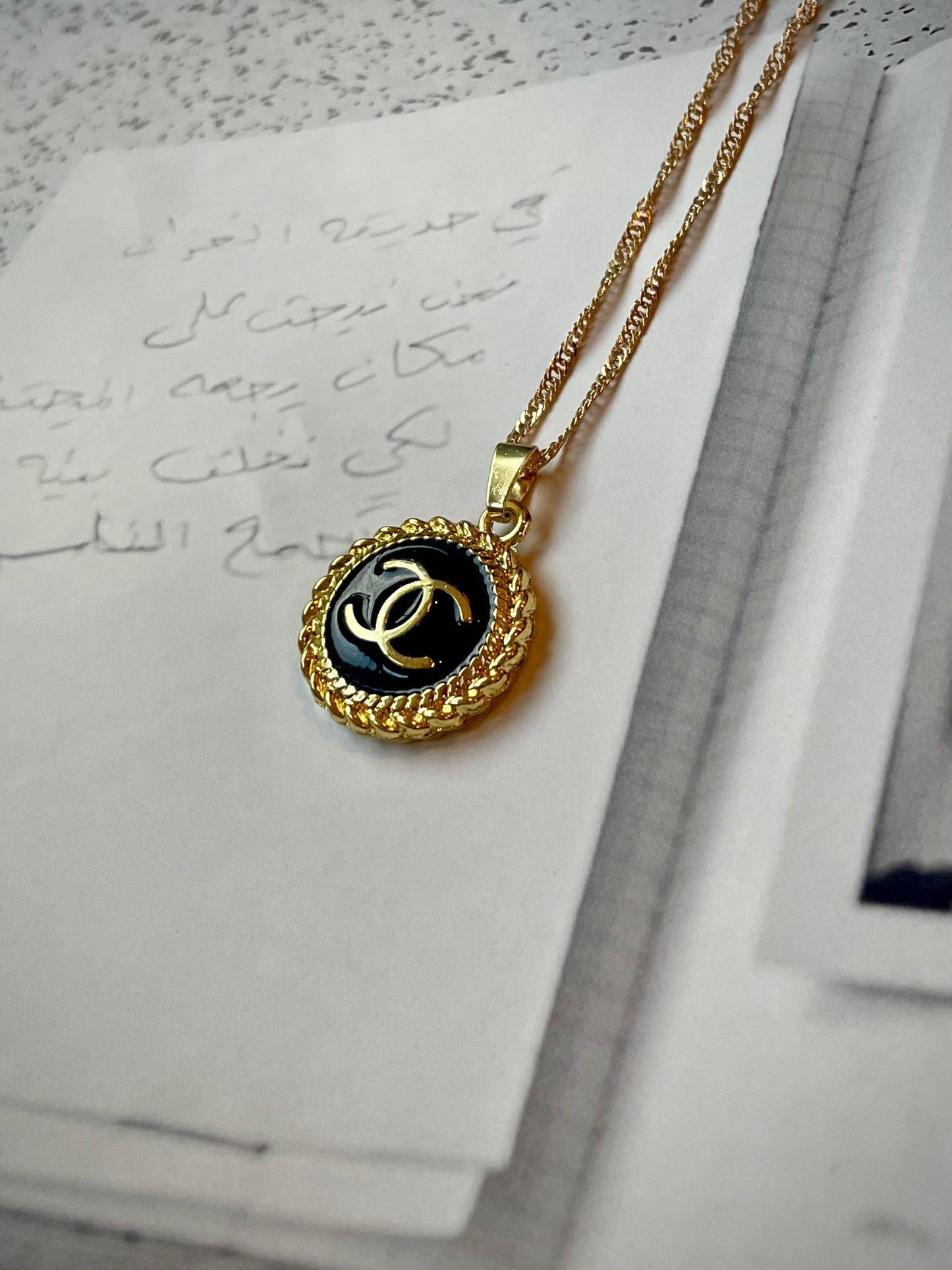 Repurposed Authentic Designer Zipper Pull Gold Plated Necklace