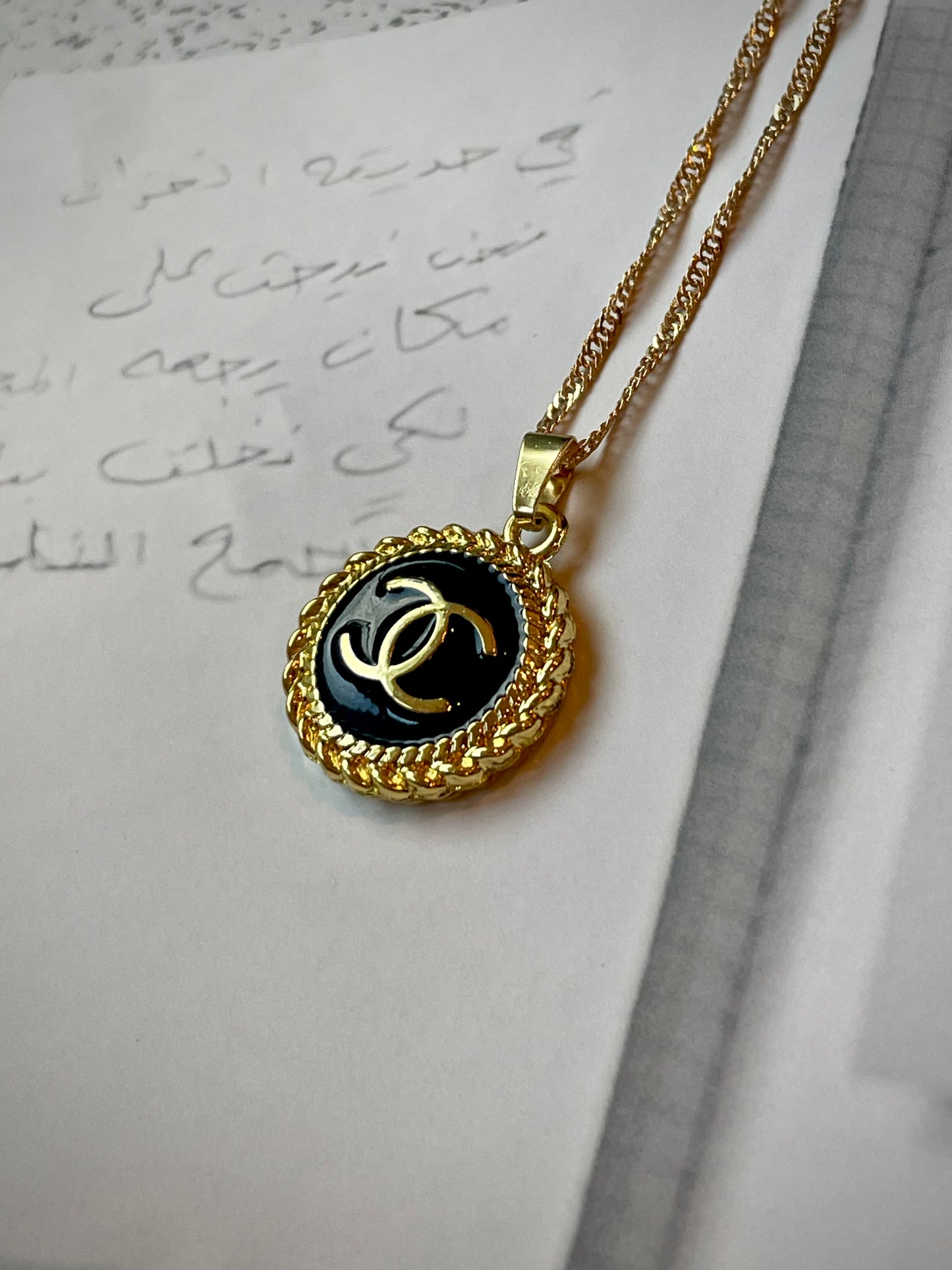 Repurposed Authentic Designer Zipper Pull Gold Plated Necklace