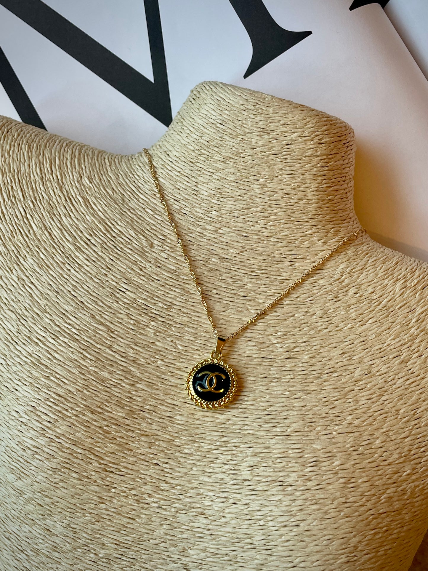 Repurposed Authentic Designer Zipper Pull Gold Plated Necklace
