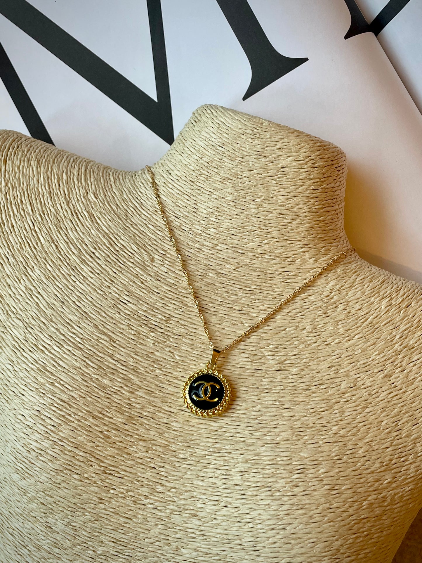 Repurposed Authentic Designer Zipper Pull Gold Plated Necklace