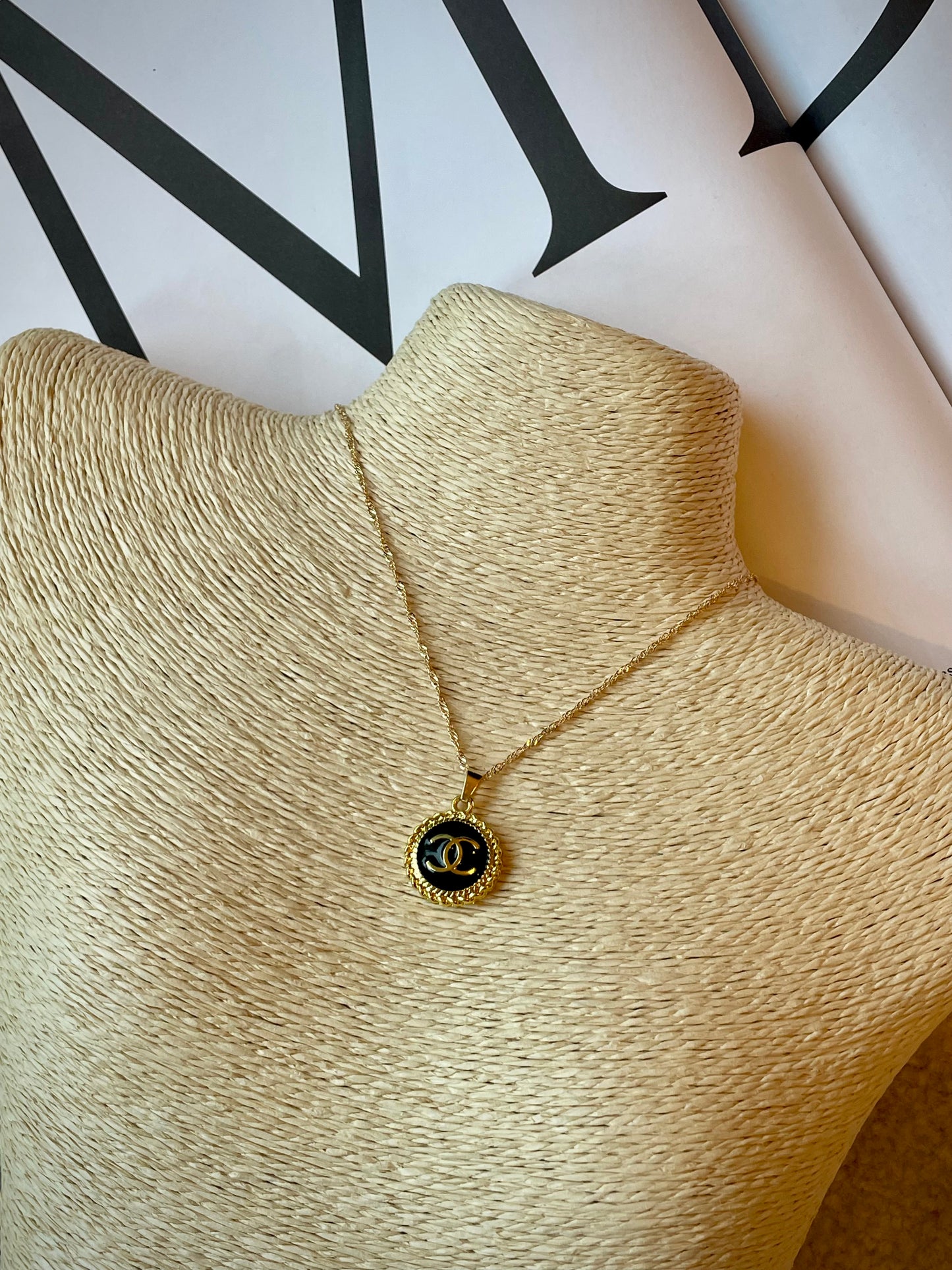 Repurposed Authentic Designer Zipper Pull Gold Plated Necklace