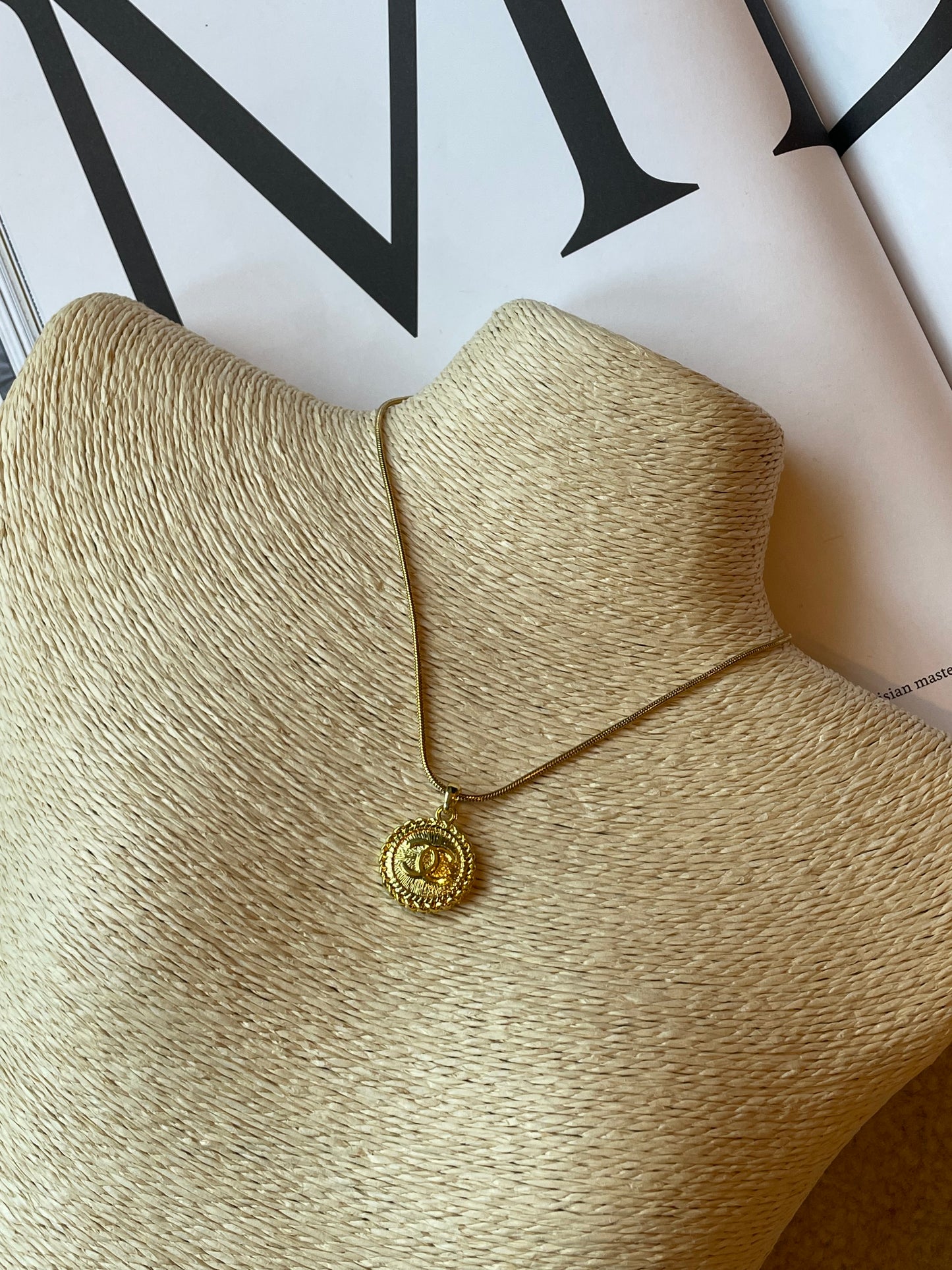 Repurposed Authentic Designer Zipper Pull Gold Plated Necklace