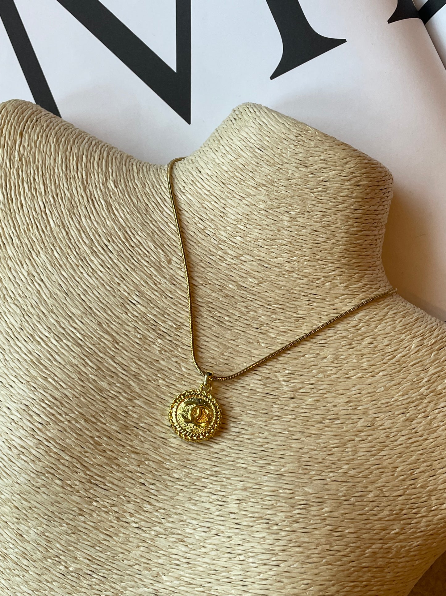 Repurposed Authentic Designer Zipper Pull Gold Plated Necklace