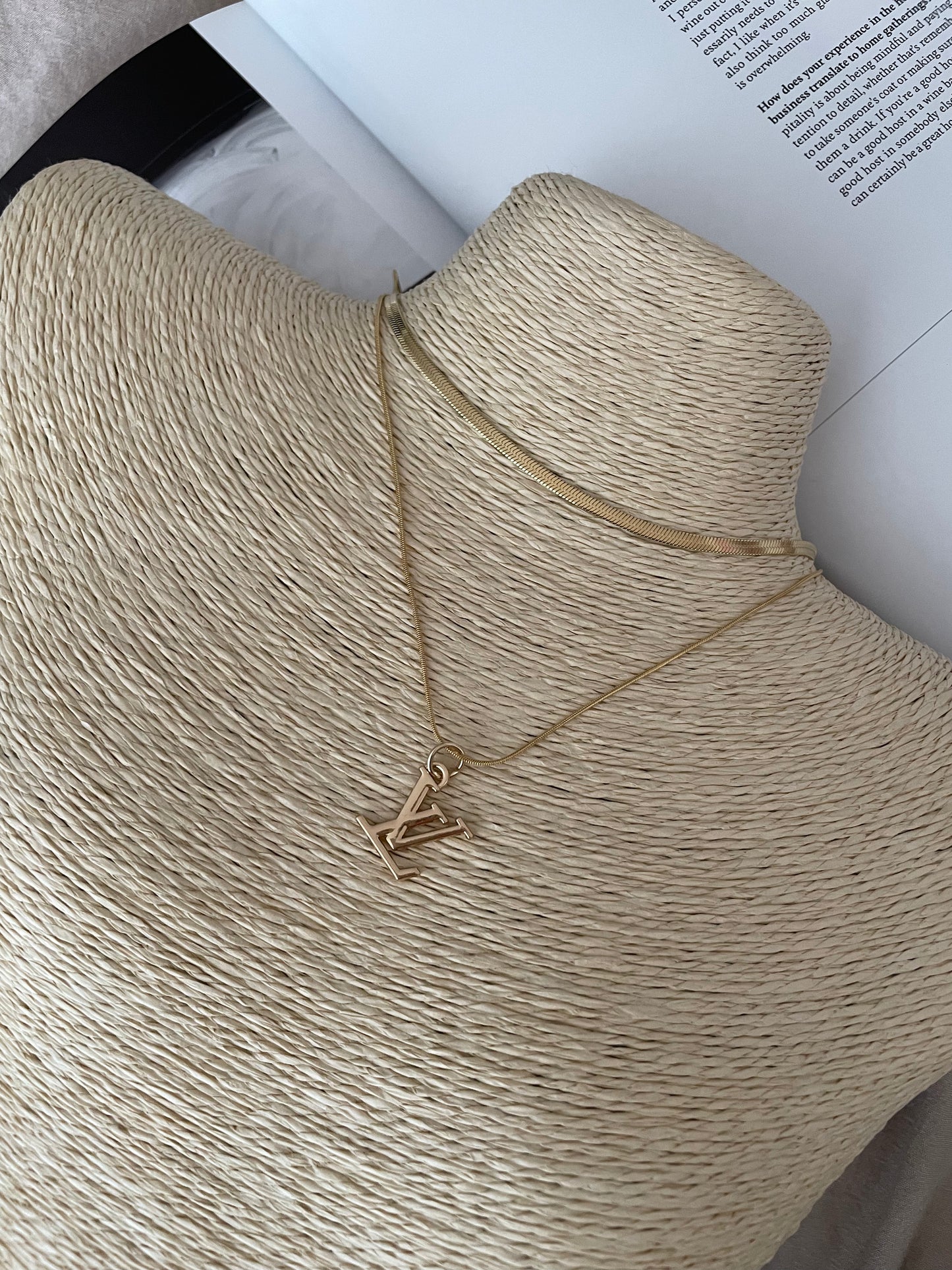 Repurposed Authentic Designer Zipper Pull Gold Plated Layered Necklace