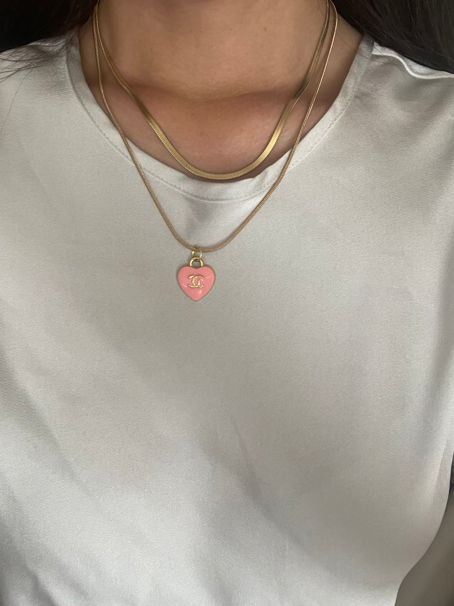 Repurposed Authentic Designer Zipper Pull Gold Plated Layered Necklace