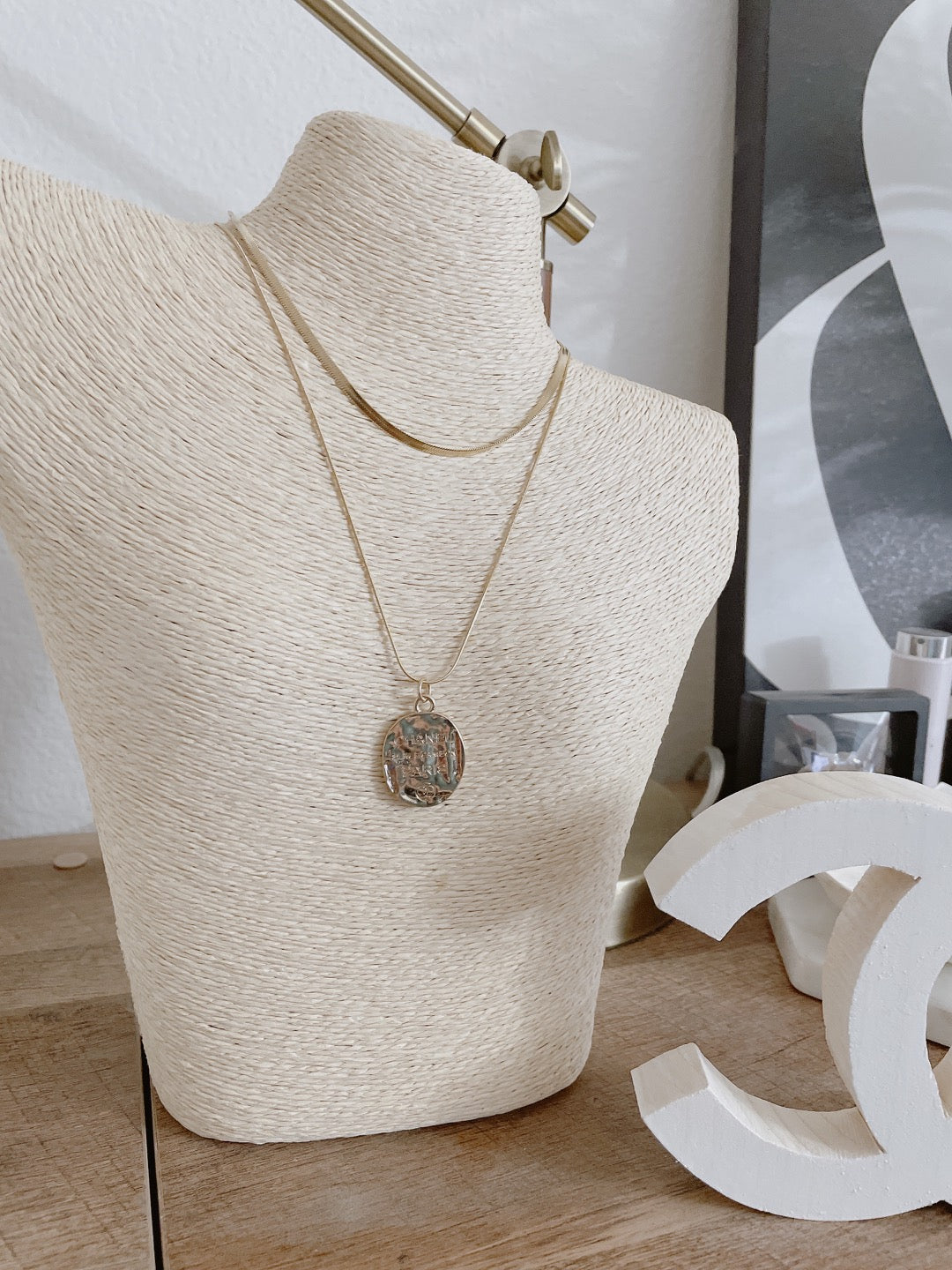 Repurposed Authentic Designer Zipper Pull Gold Plated Layered Necklace