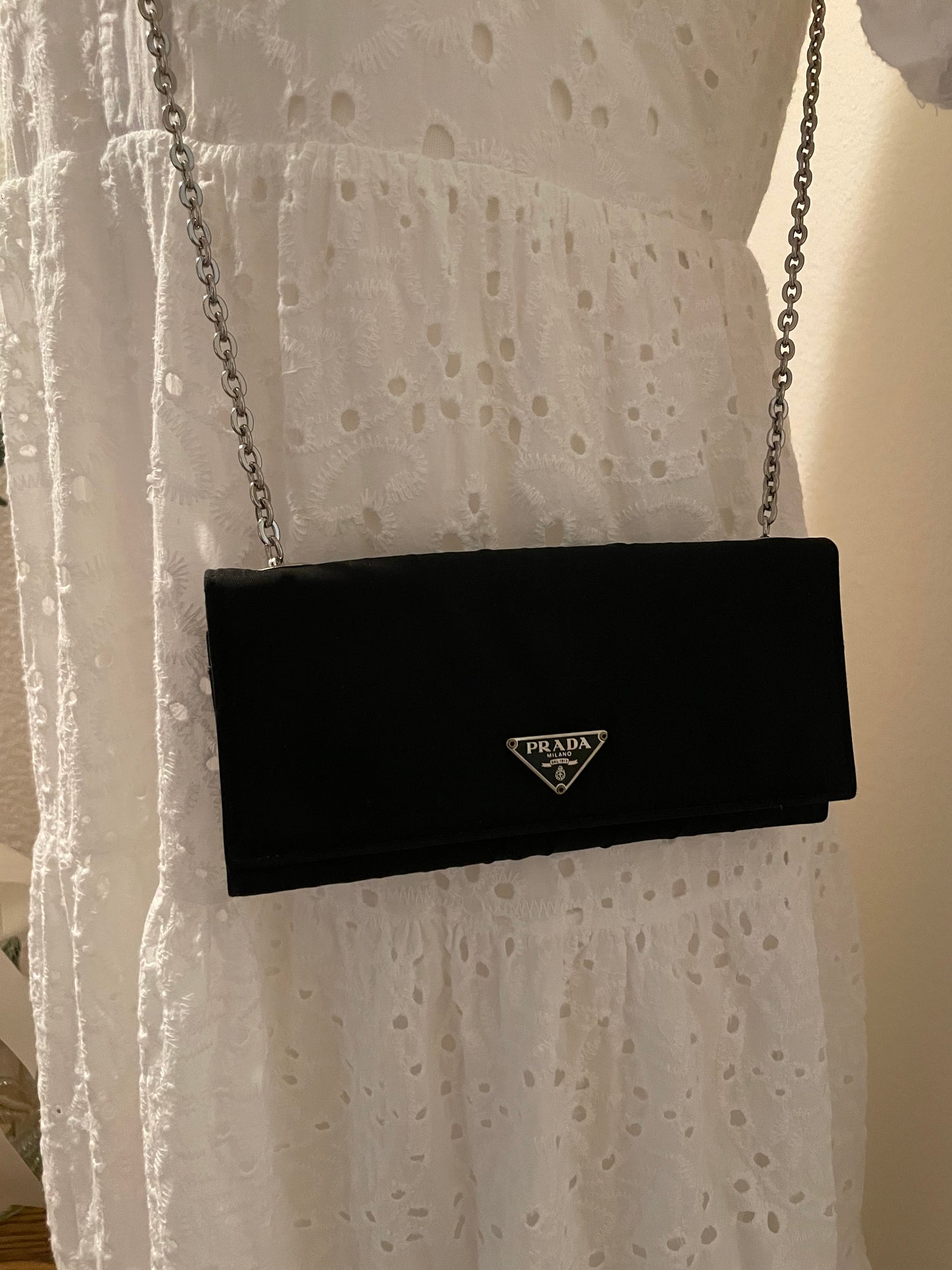 Pre-loved Prada Black Canvas Leather Crossbody