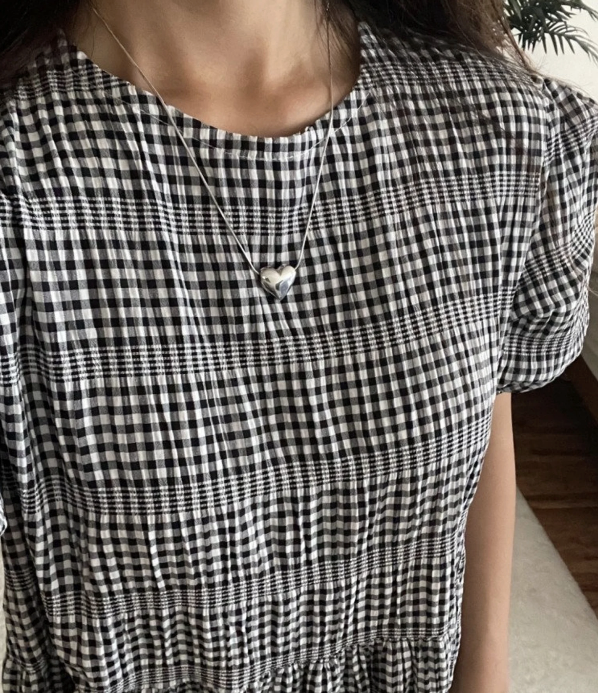 925 Sterling Silver Puffed Heart Pendant Necklace