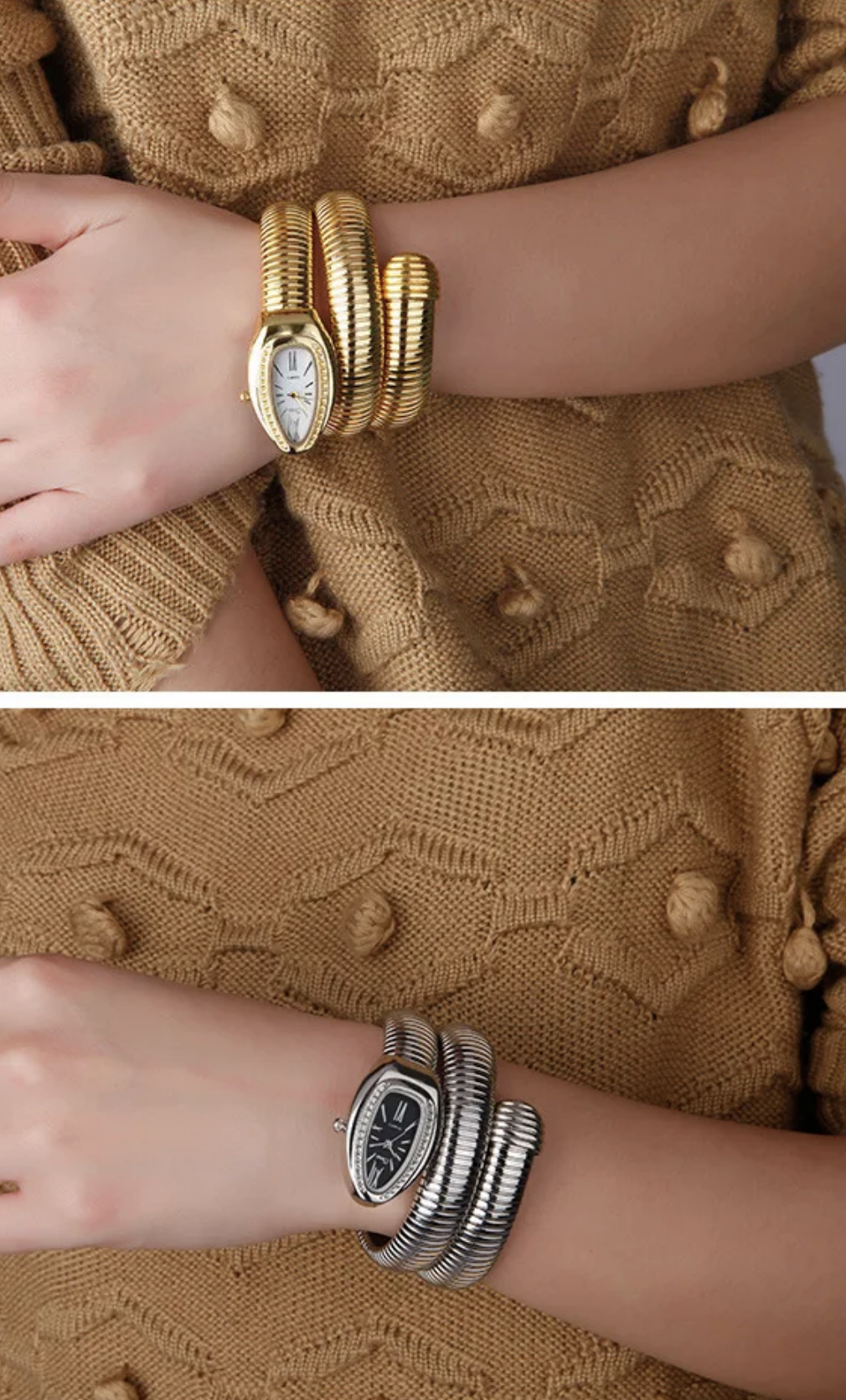 Luxury Snake WristWatch, Quartz Movement Snake Watch