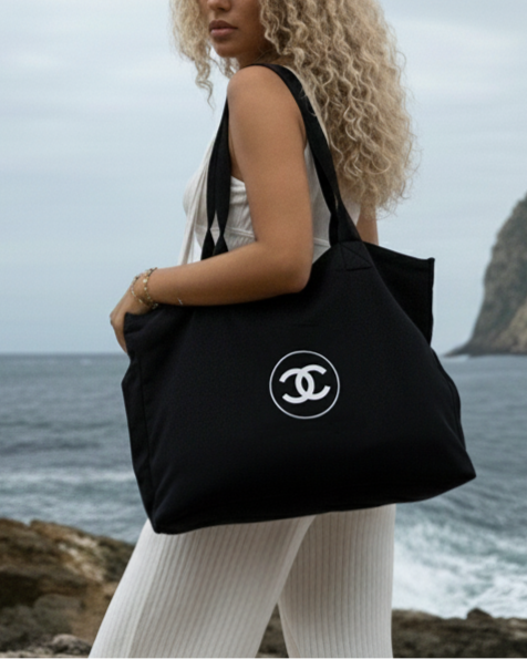 Chanel VIP Gift Canvas Tote Bag No1 Black Tote Bag Shopping Bag
