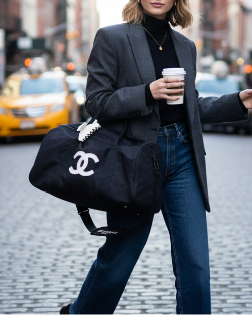 CHANEL Novelty VIP Boston Duffle Bag – Waterproof Black Travel & Sports Bag