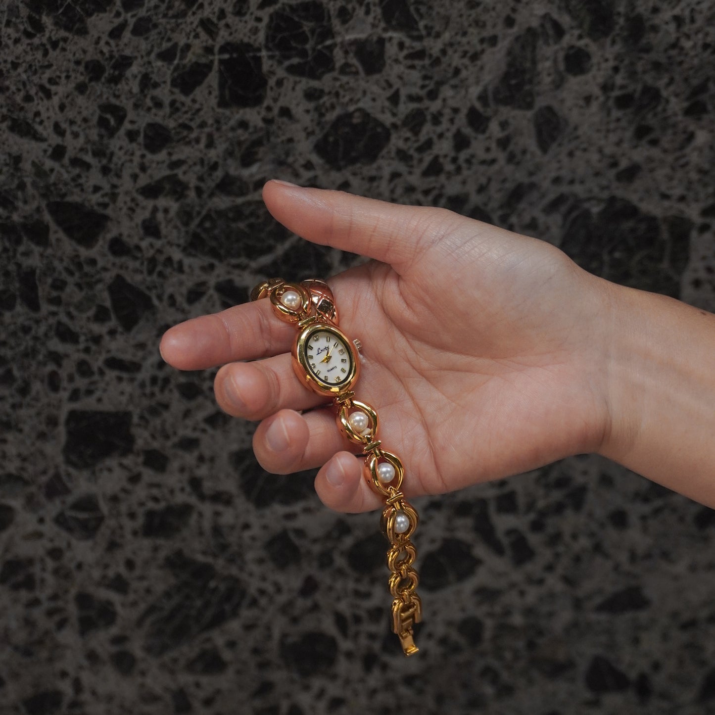 Vintage Women’s Gold Pearl Watch