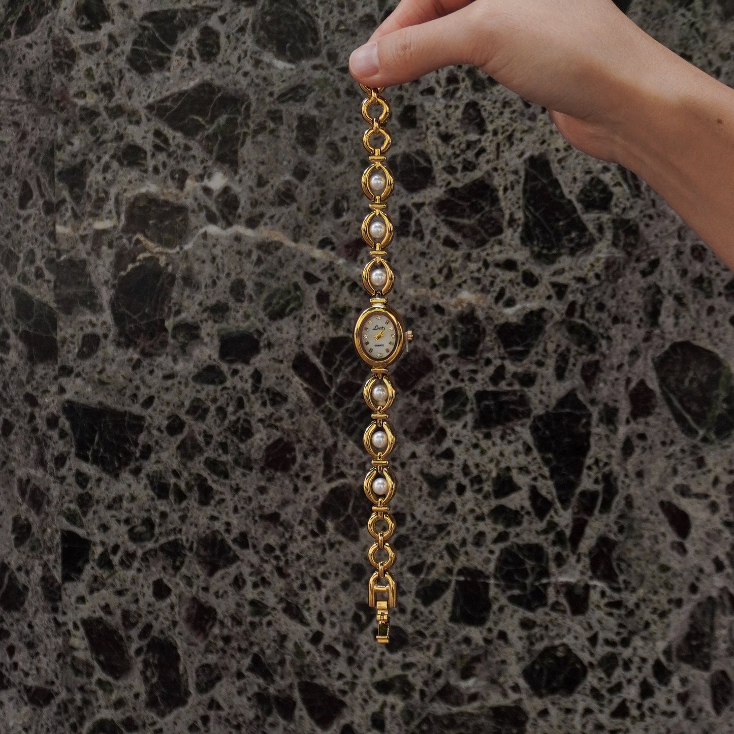 Vintage Women’s Gold Pearl Watch