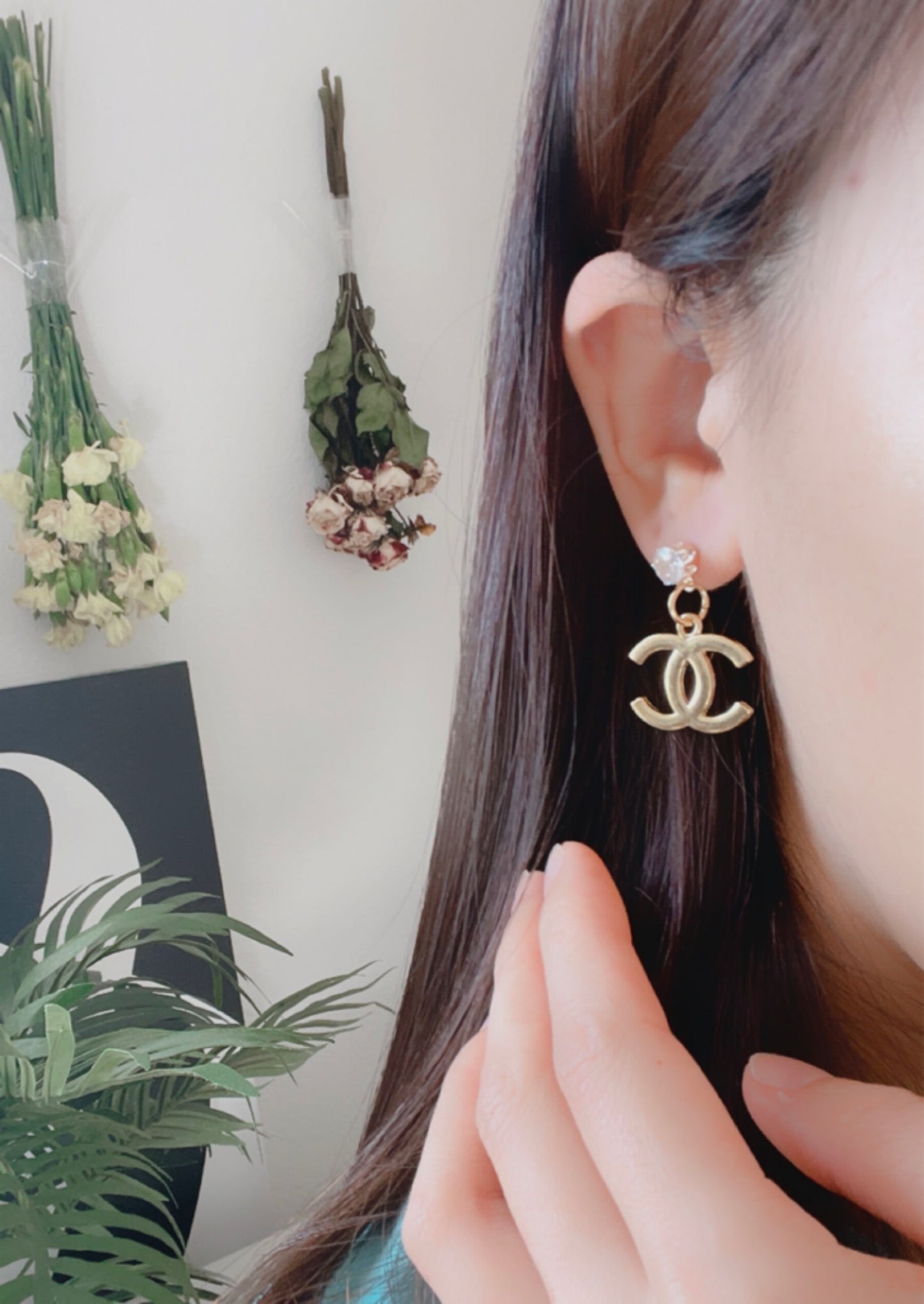 Repurposed Authentic Designer Zipper Pull Gold Plated Drop Earrings