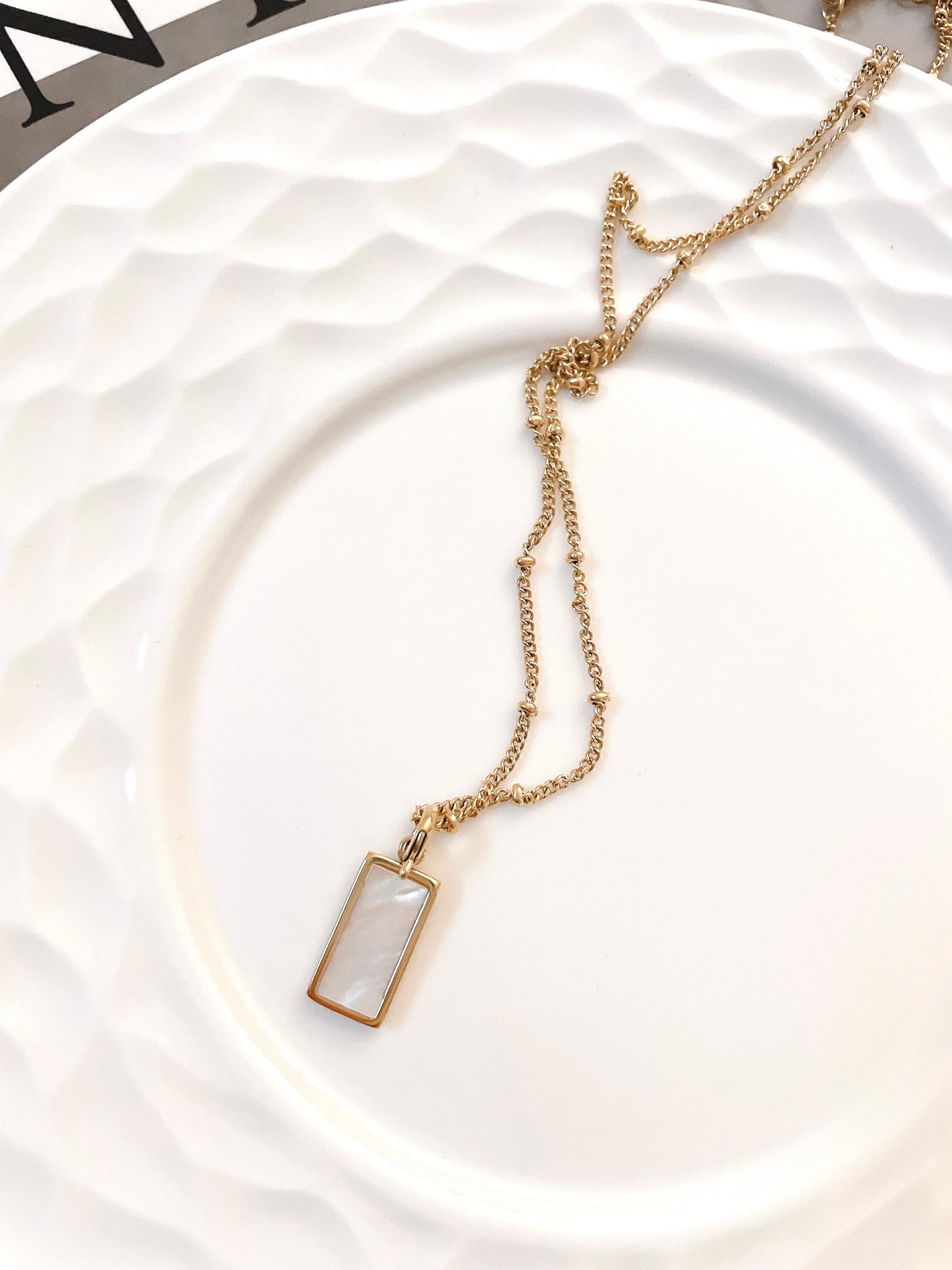 Natural Shell Minimalist Necklace, Gold Plated Fashion Necklace