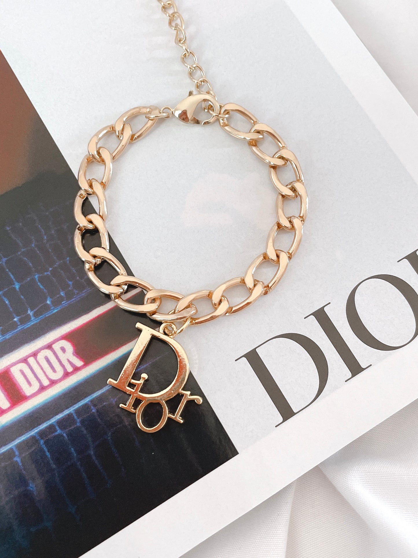 Repurposed Authentic Designer Zipper Pull Gold Plated Bracelet