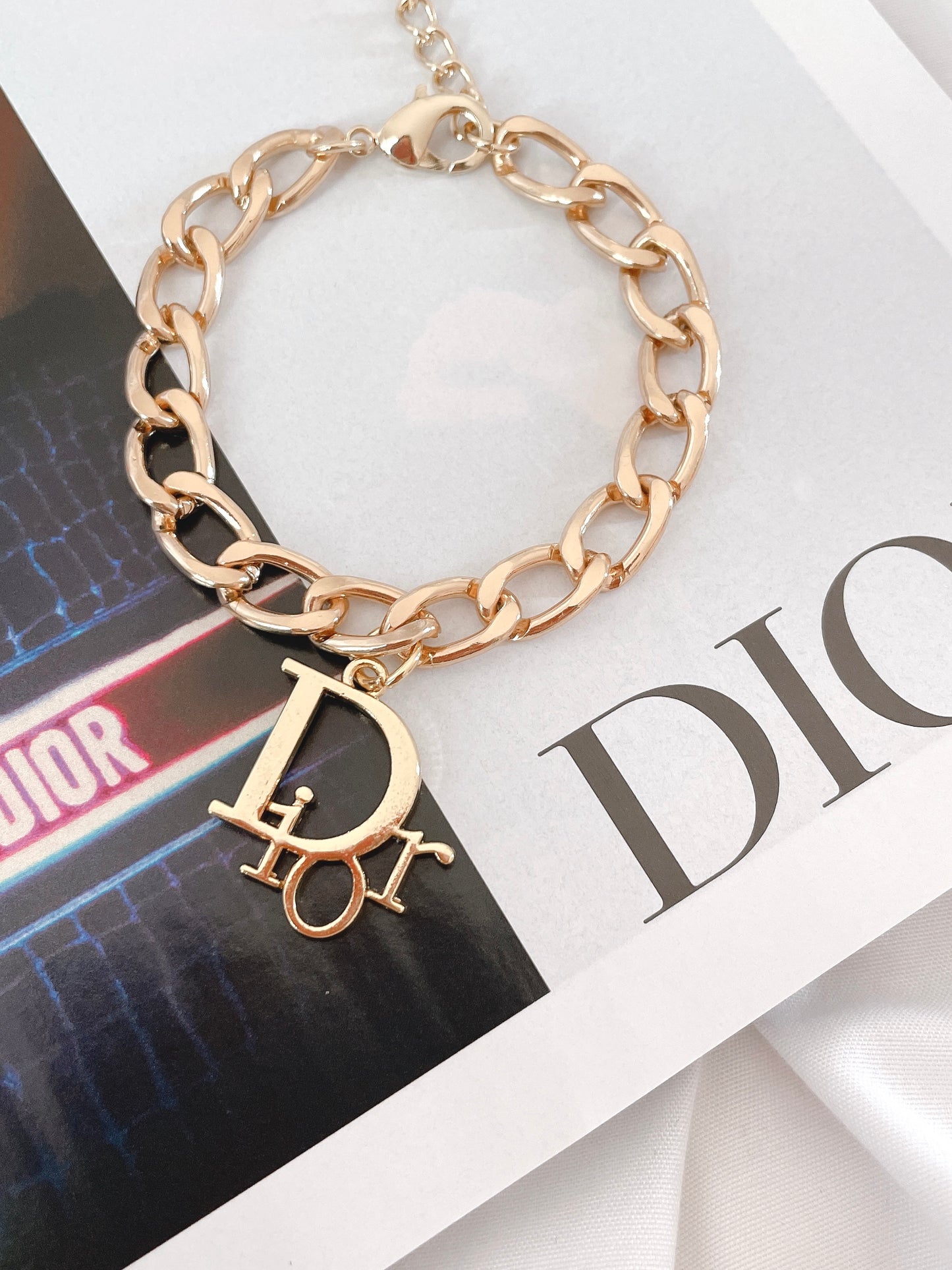 Repurposed Authentic Designer Zipper Pull Gold Plated Bracelet
