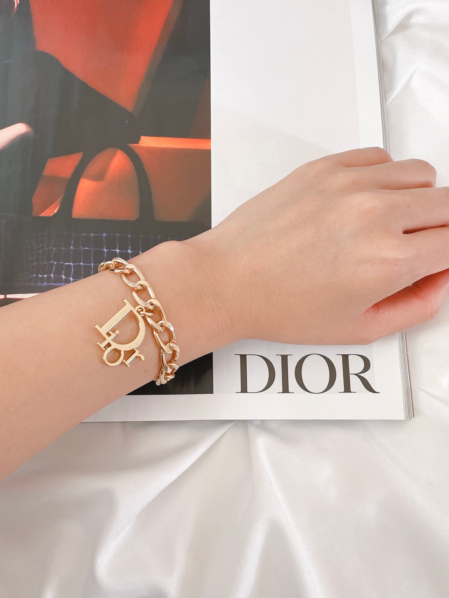 Repurposed Authentic Designer Zipper Pull Gold Plated Bracelet