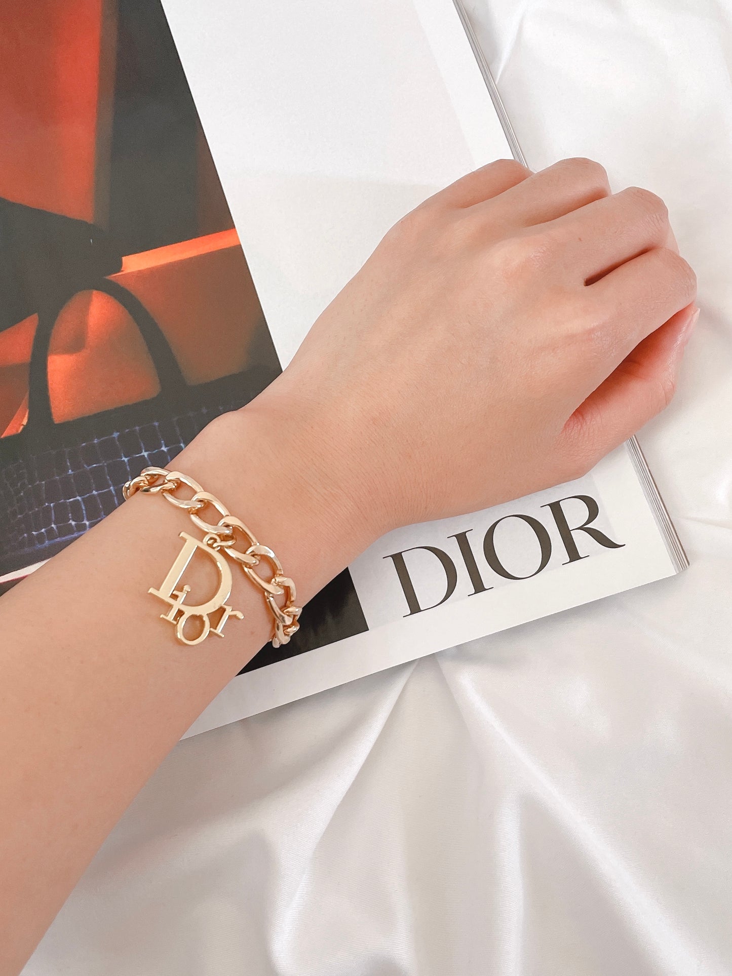 Repurposed Authentic Designer Zipper Pull Gold Plated Bracelet