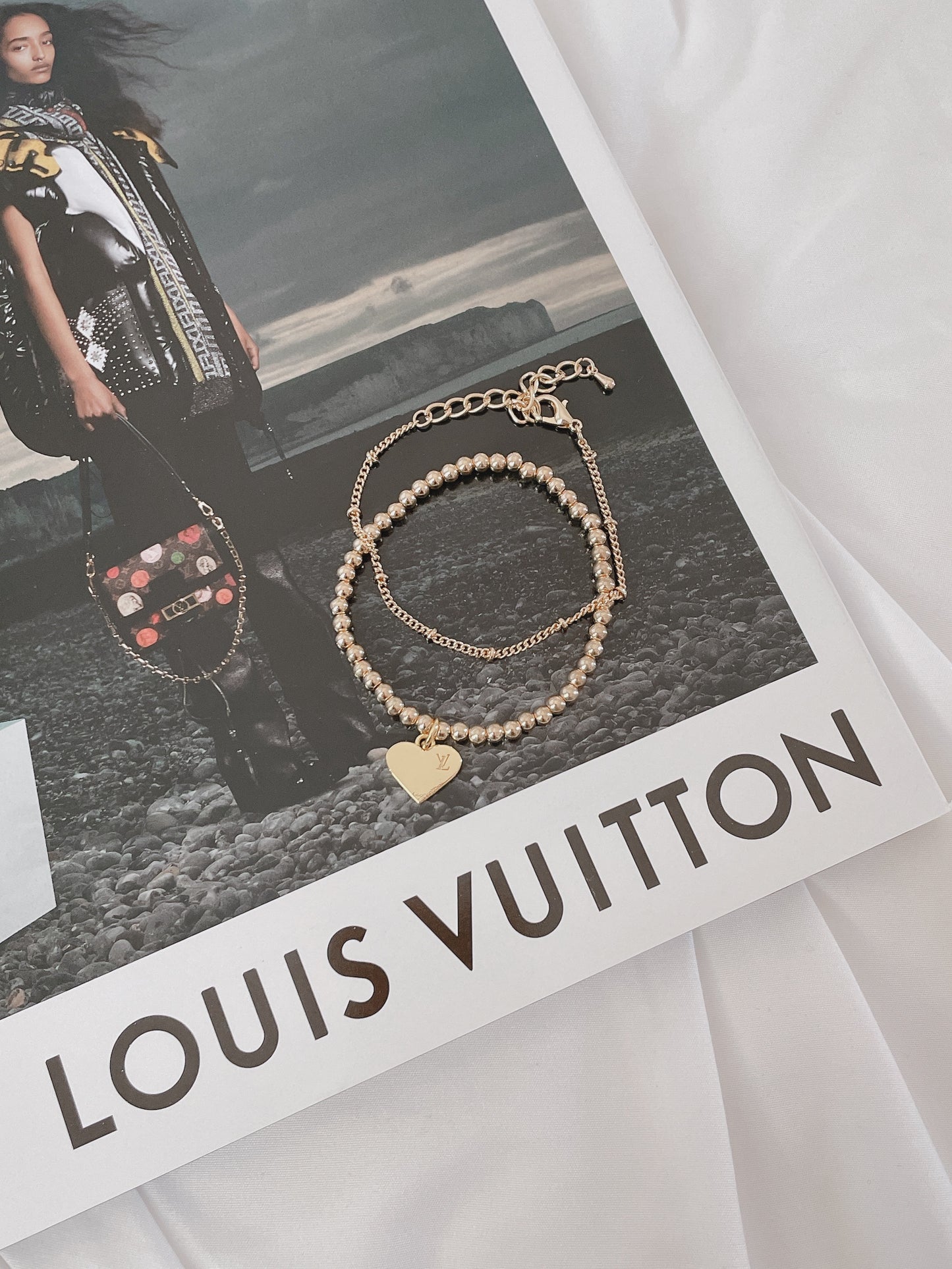 Repurposed Authentic Designer Zipper Pull Gold Plated Bracelet