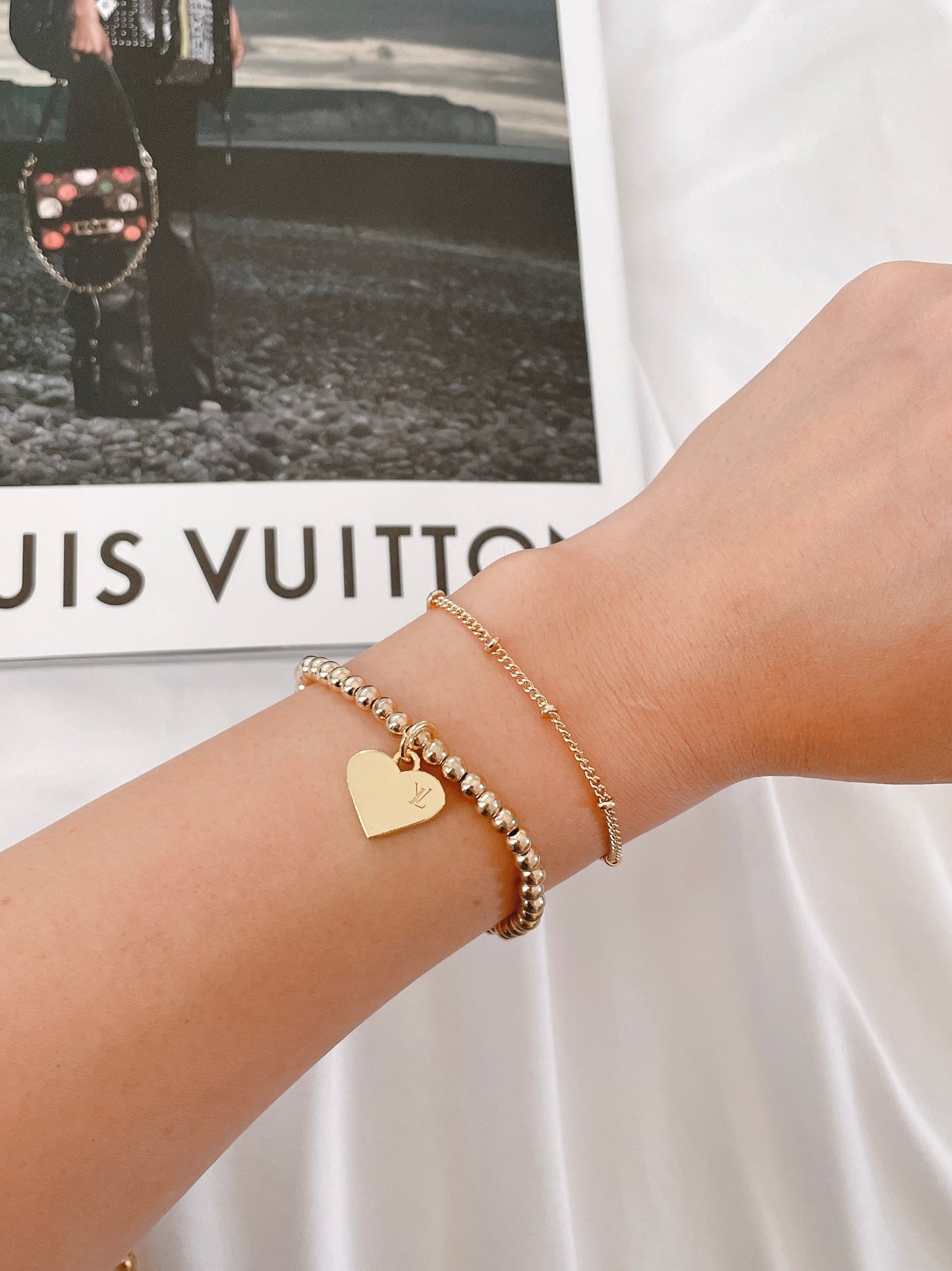 Repurposed Authentic Designer Zipper Pull Gold Plated Bracelet