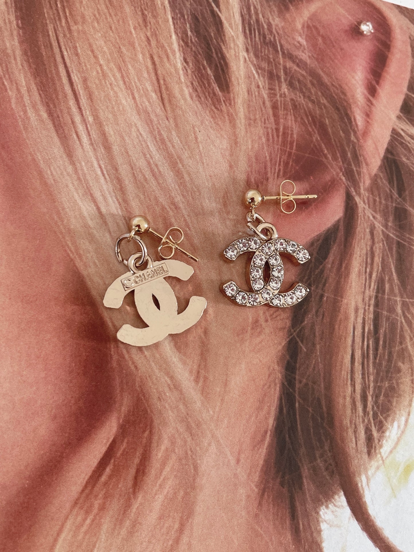 Repurposed Authentic Designer Zipper Pull Gold Plated Drop Earrings