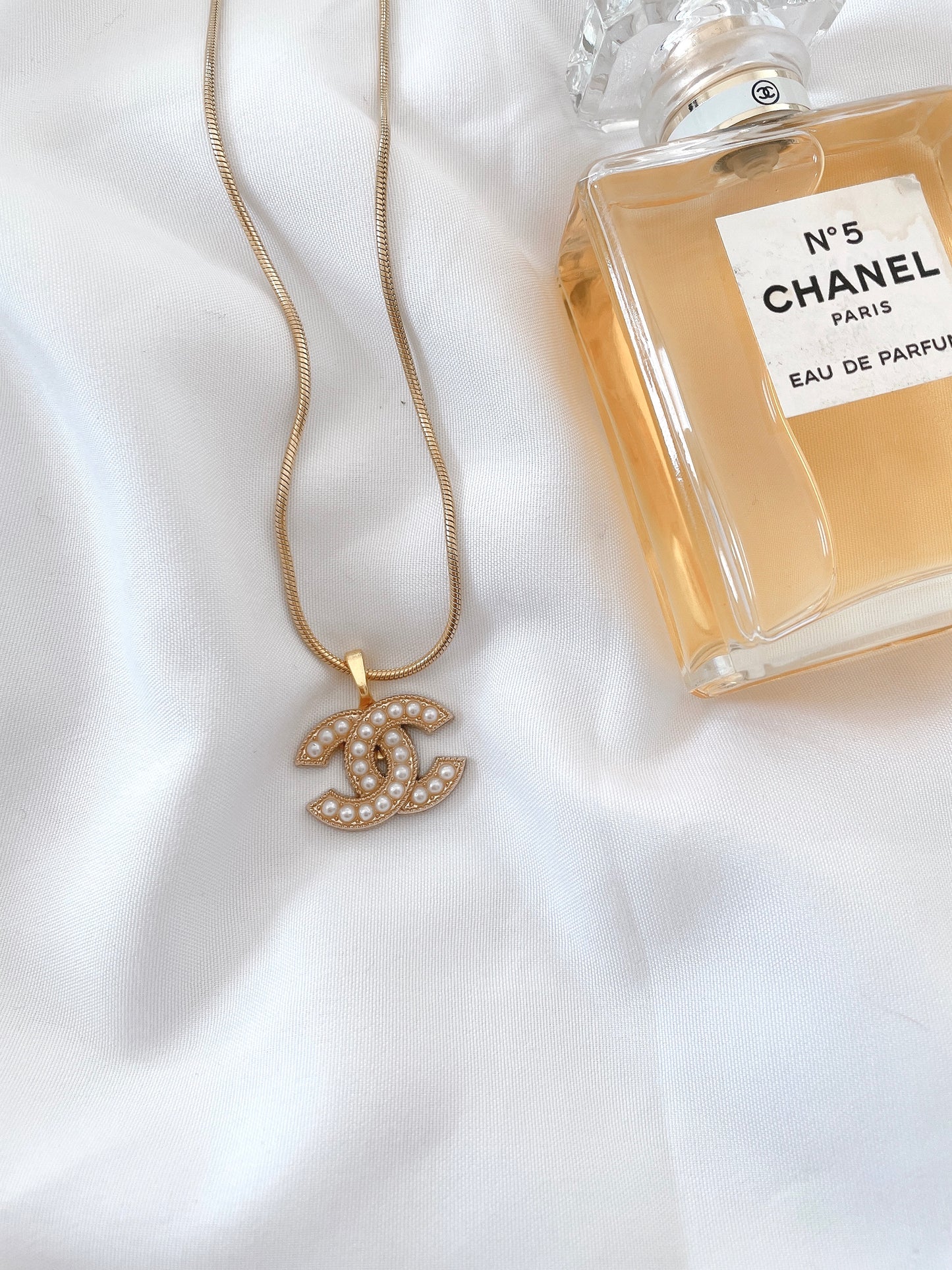 Repurposed Authentic Designer Button Gold Plated Necklace