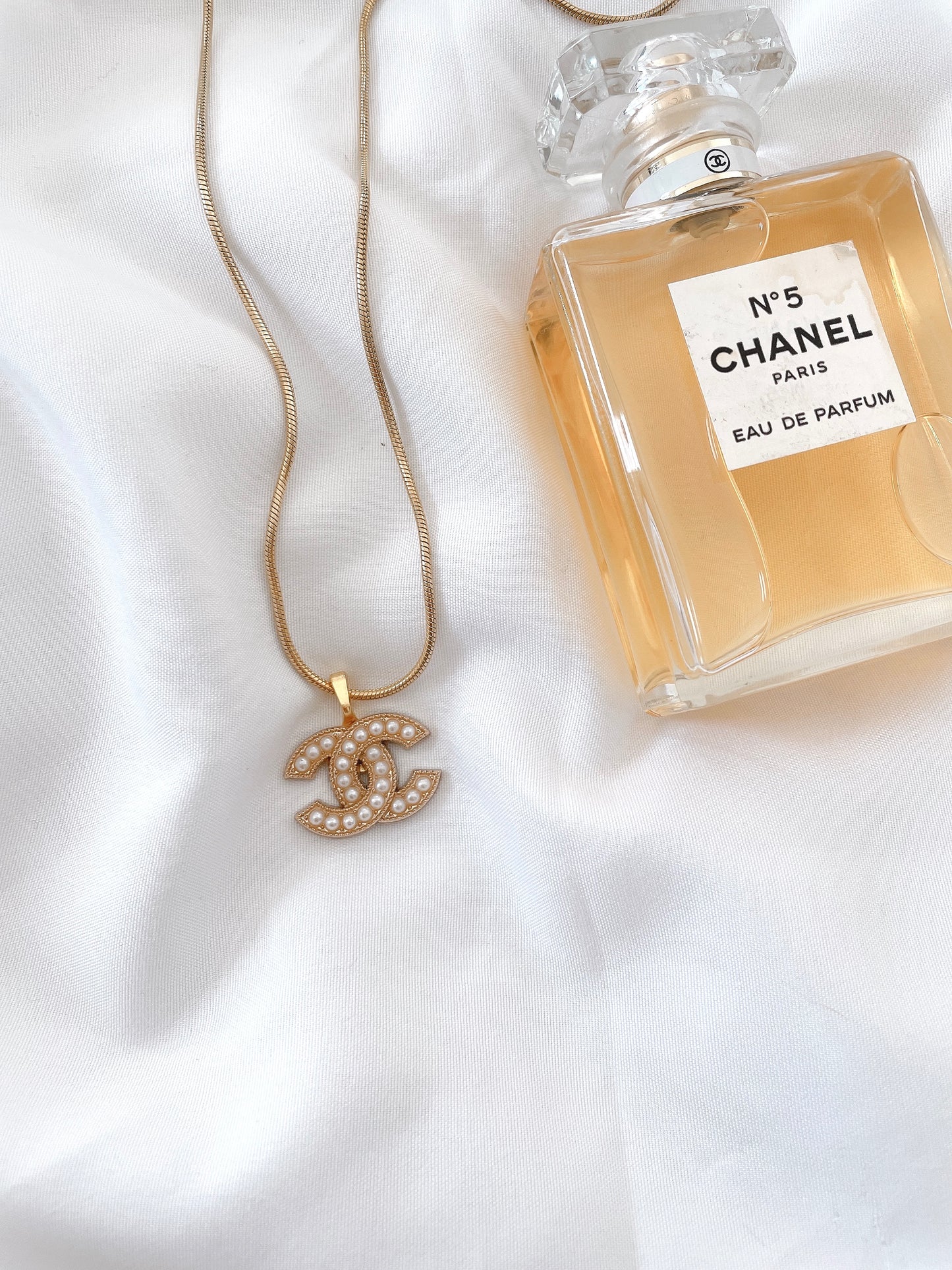 Repurposed Authentic Designer Button Gold Plated Necklace