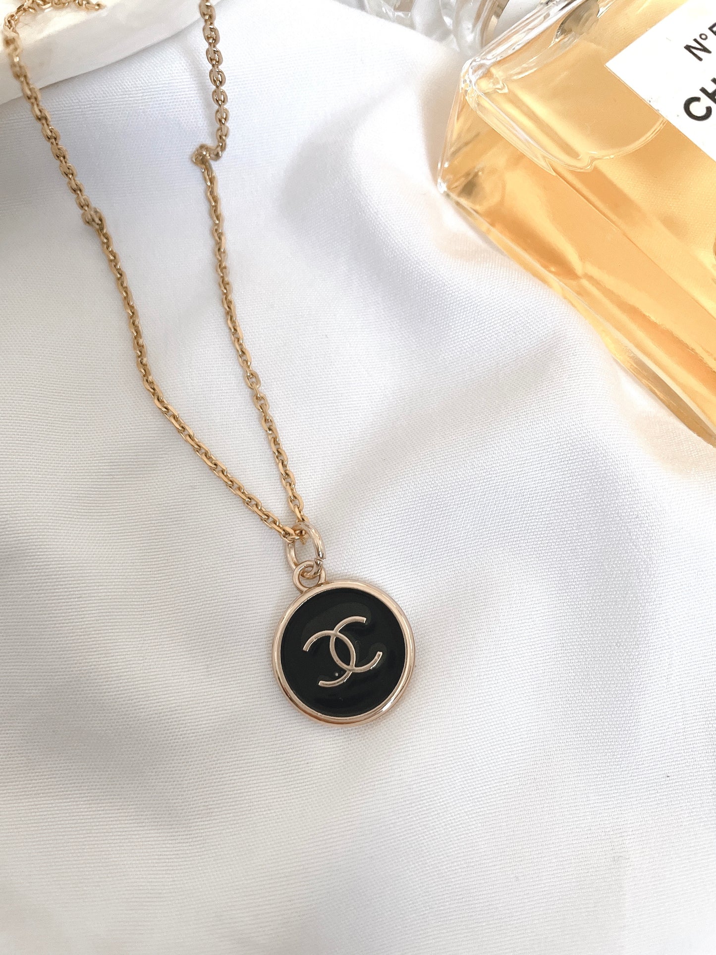 Repurposed Authentic Designer Zipper Pull Gold Plated Necklace