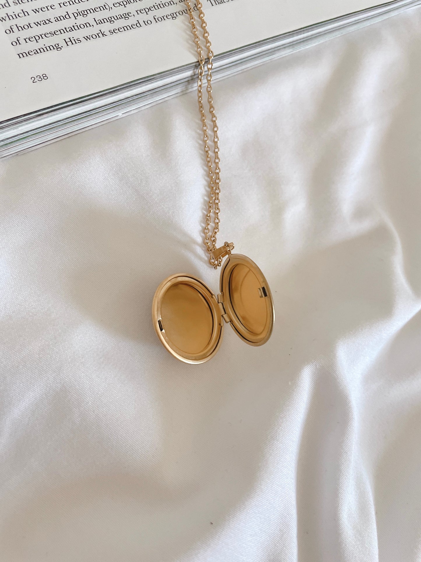 Repurposed Authentic Designer Button Gold Plated Locket Necklace