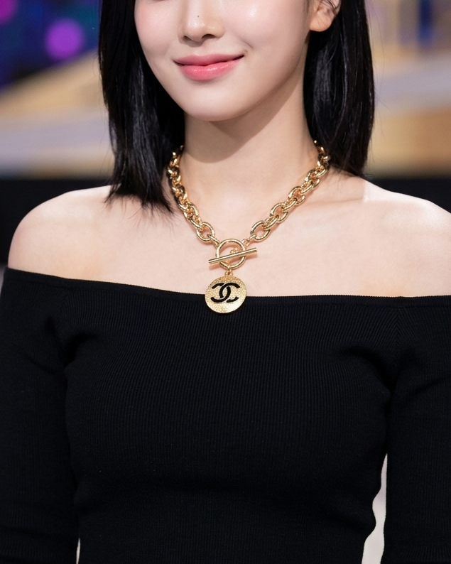 Repurposed Authentic Designer Zipper Pull Gold Plated Necklace