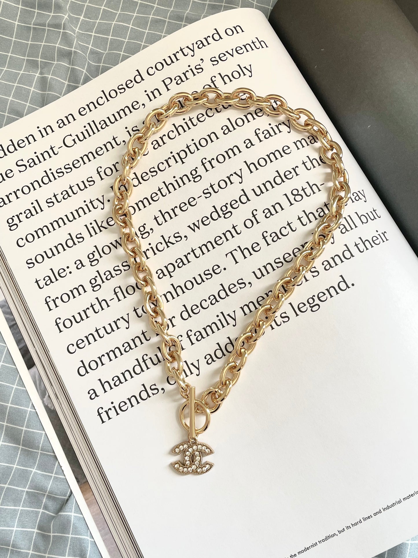 Repurposed Authentic Designer Zipper Pull Gold Plated Necklace