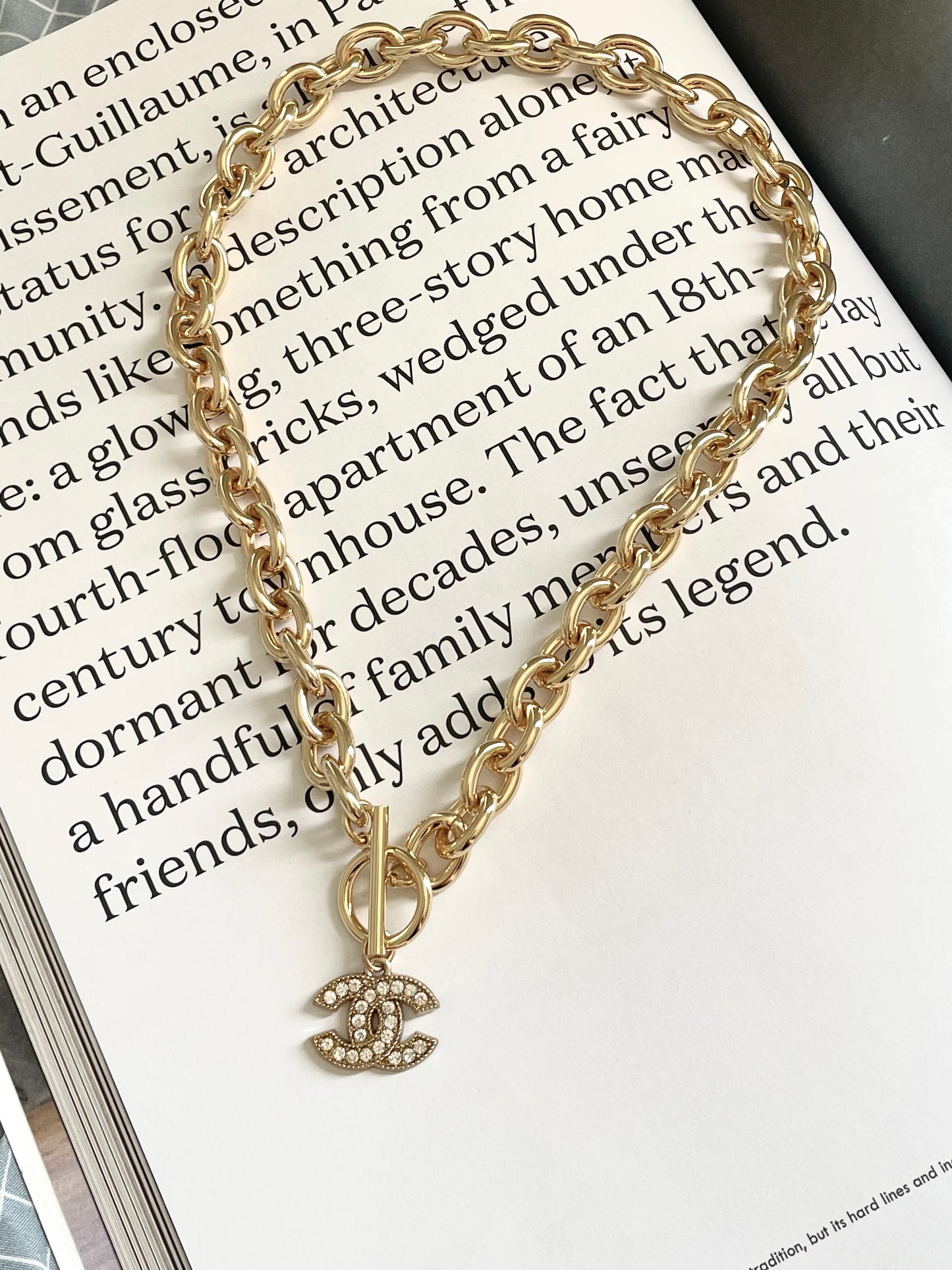Repurposed Authentic Designer Zipper Pull Gold Plated Necklace