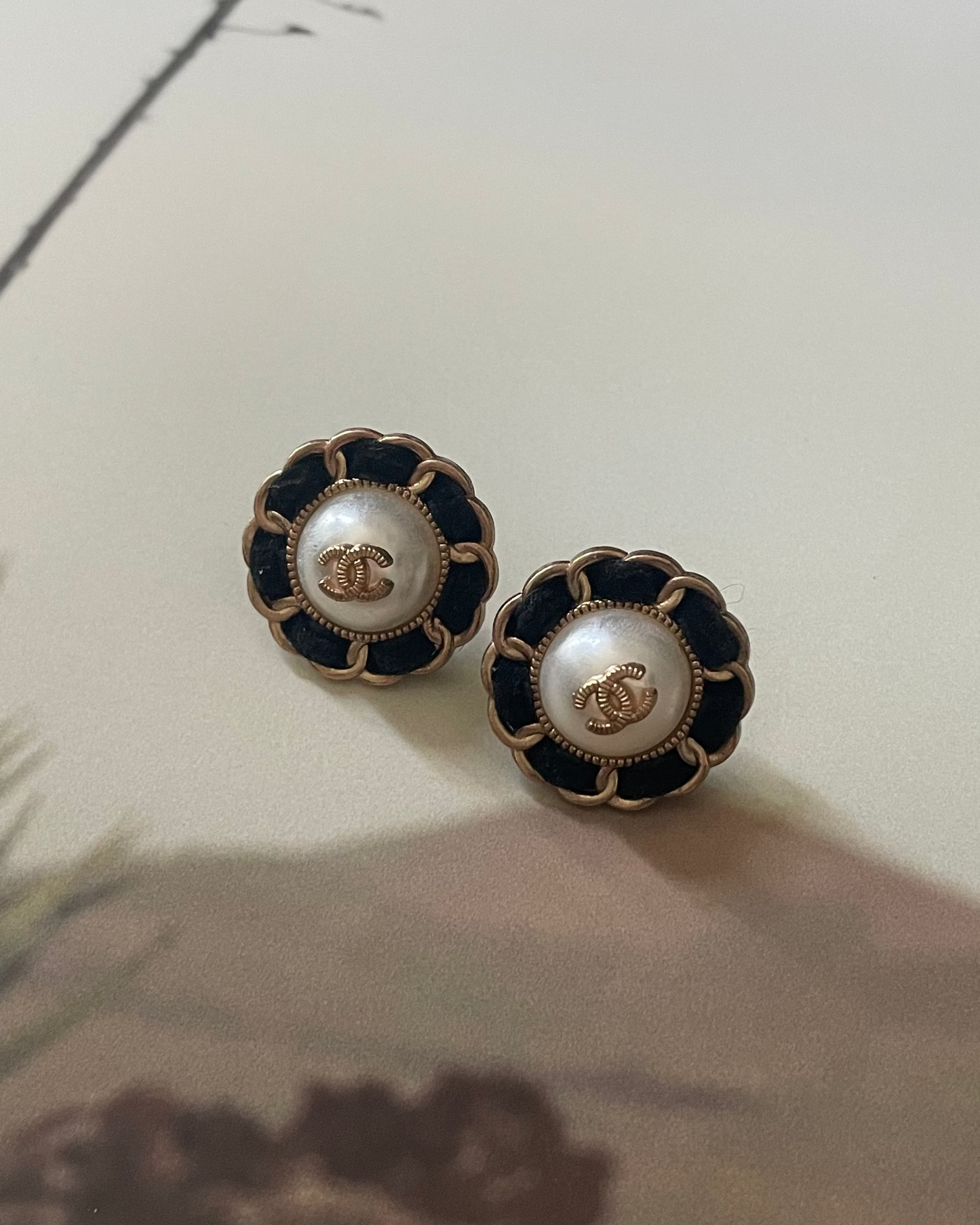 Repurposed Designer Button Gold Plated Earrings – Upcycled Statement Jewelry for Women