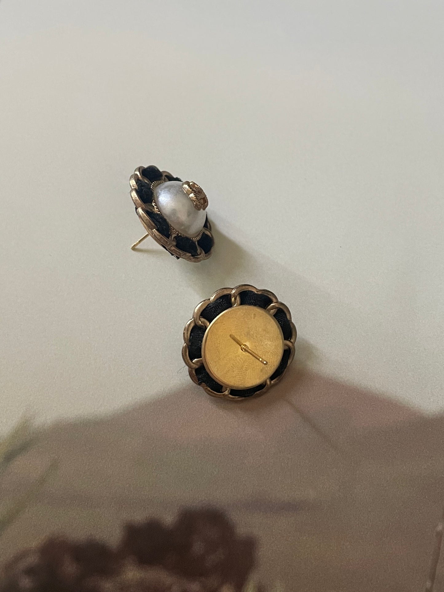 Repurposed Designer Button Gold Plated Earrings – Upcycled Statement Jewelry for Women