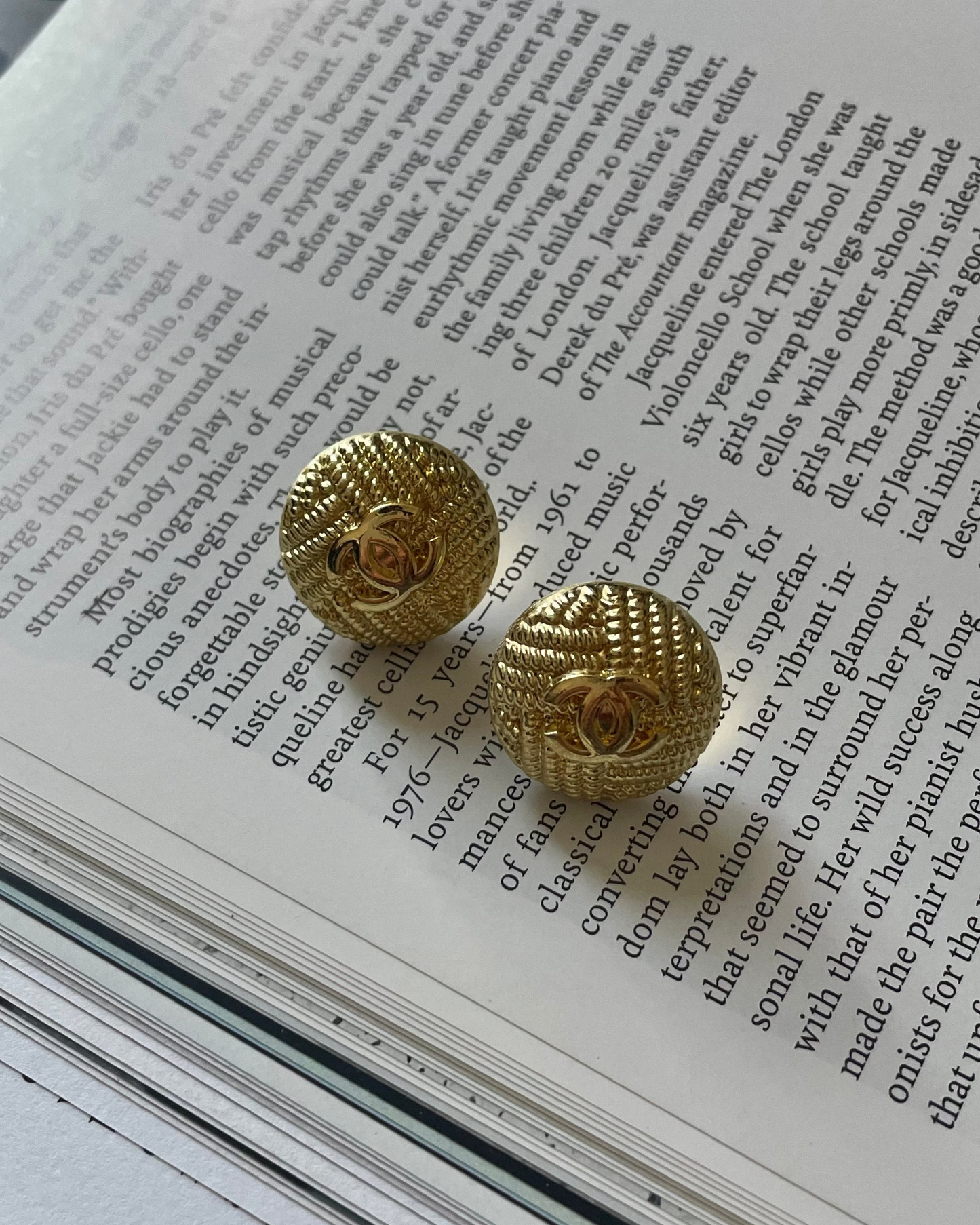 Repurposed Designer Button Gold Plated Stud Earrings  – Upcycled Statement Jewelry for Women