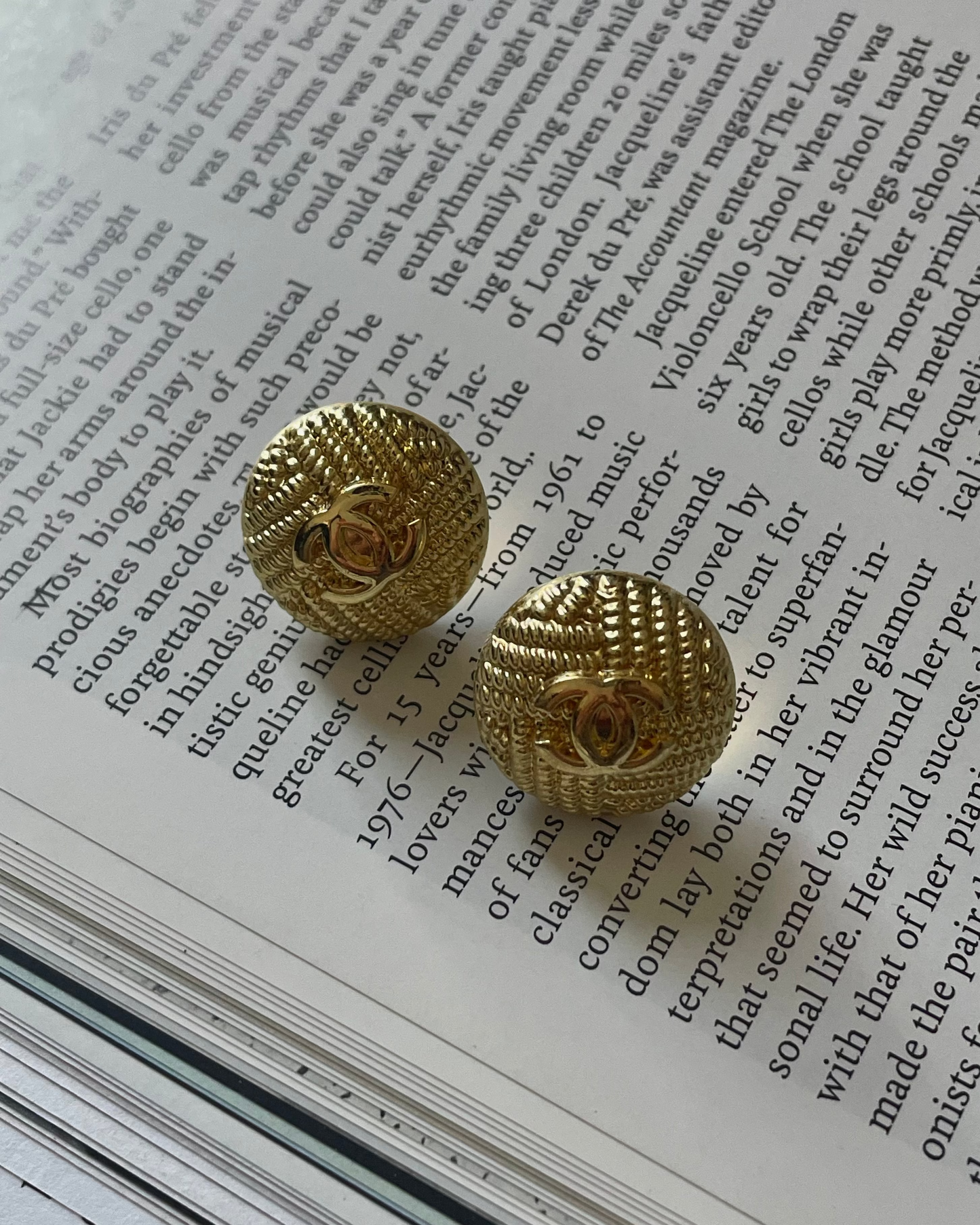 Repurposed Designer Button Gold Plated Stud Earrings  – Upcycled Statement Jewelry for Women