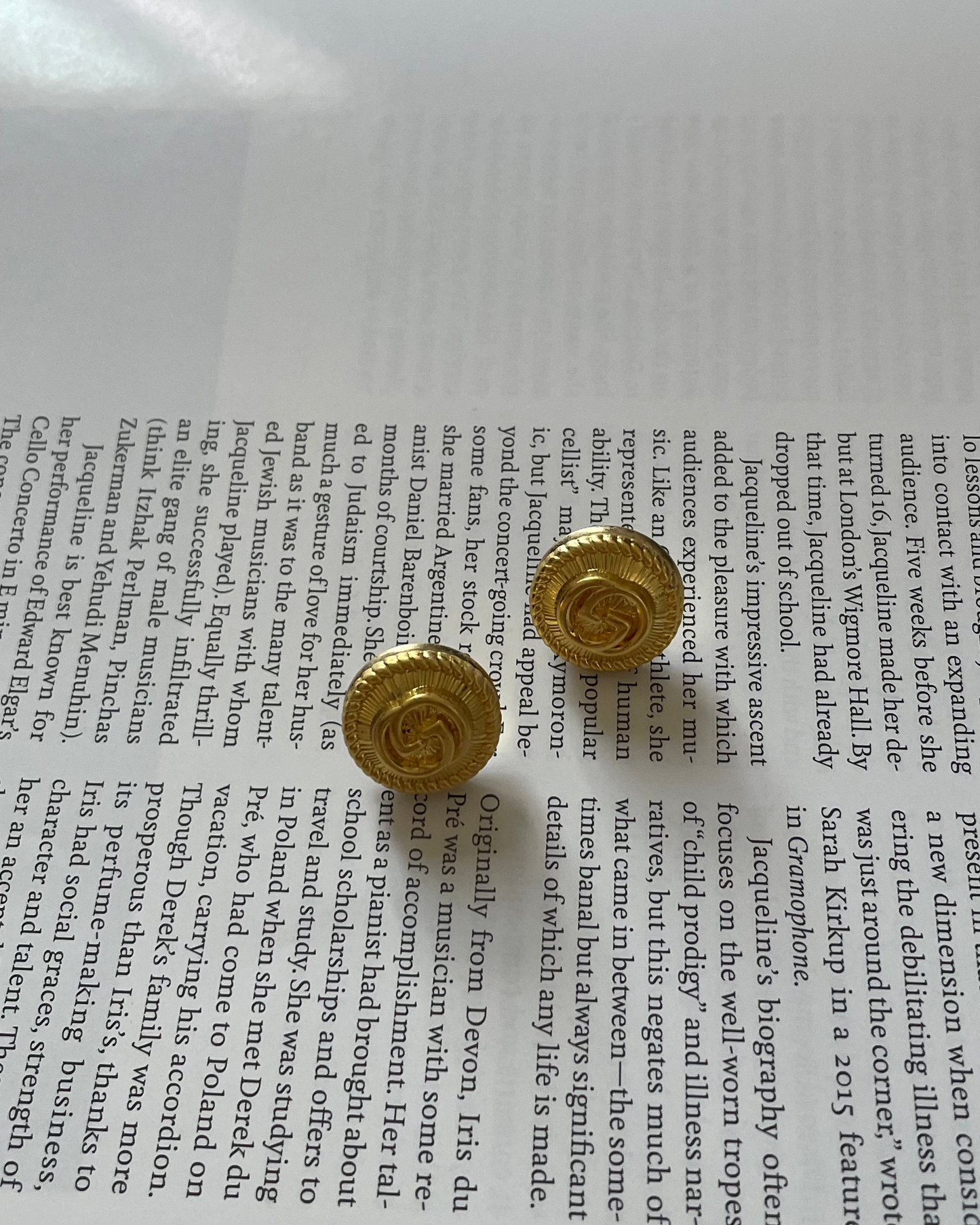 Repurposed Designer Button Gold Plated Stud Earrings – Upcycled Statement Jewelry for Women