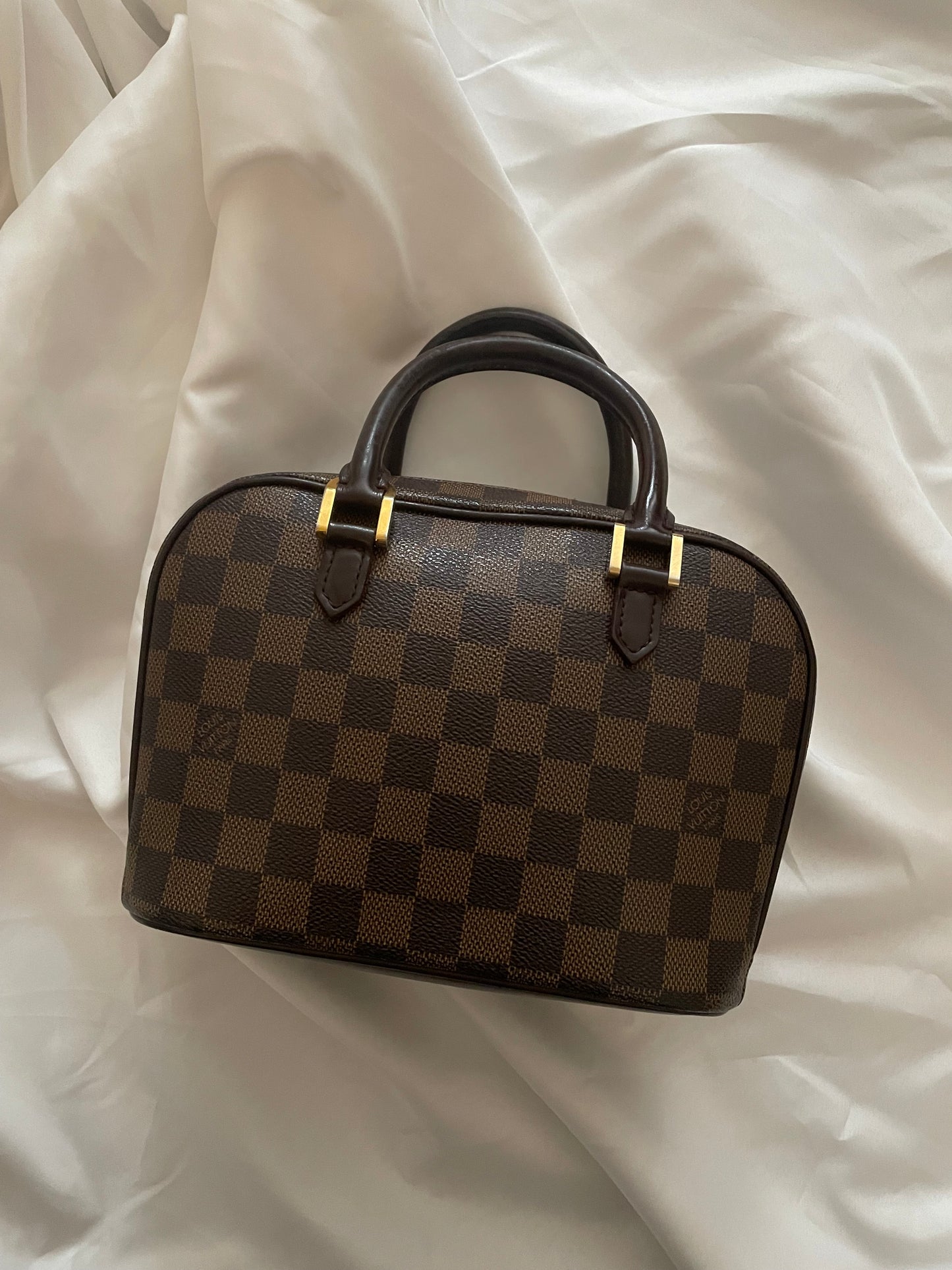 Pre-loved Louis Vuitton Sarria Mini Ebene Damier Handbag