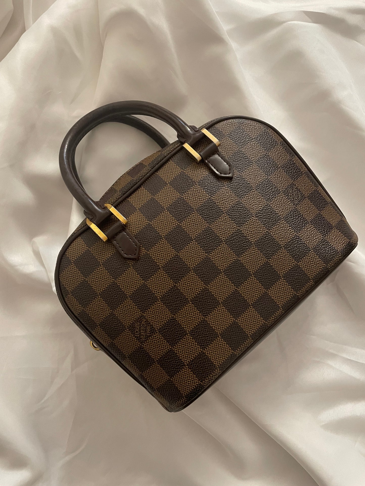 Pre-loved Louis Vuitton Sarria Mini Ebene Damier Handbag