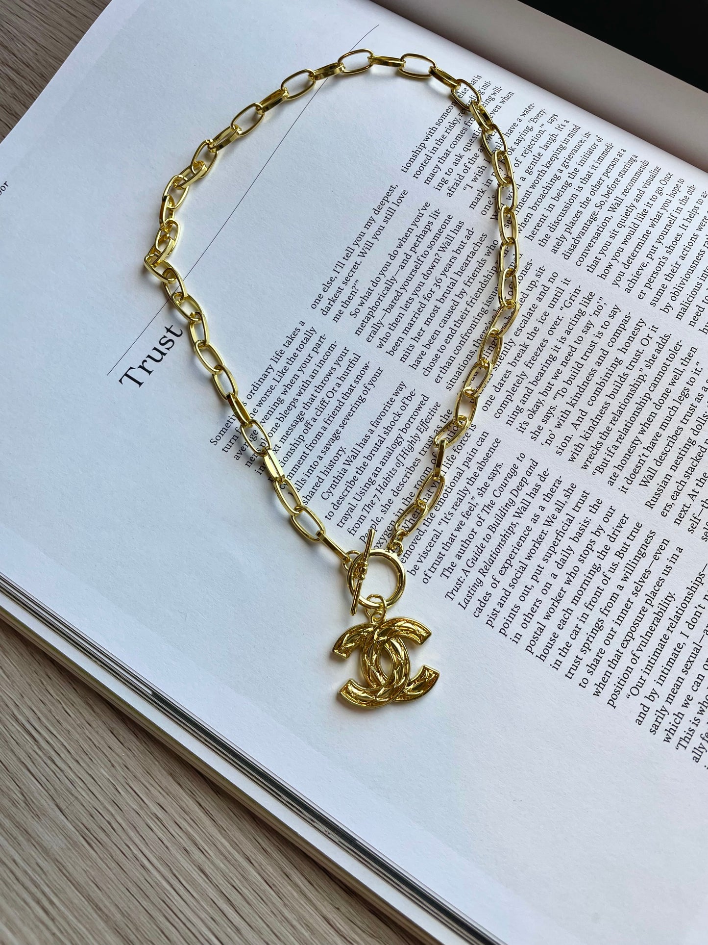 Repurposed Authentic Designer Zipper Pull Gold Plated Necklace